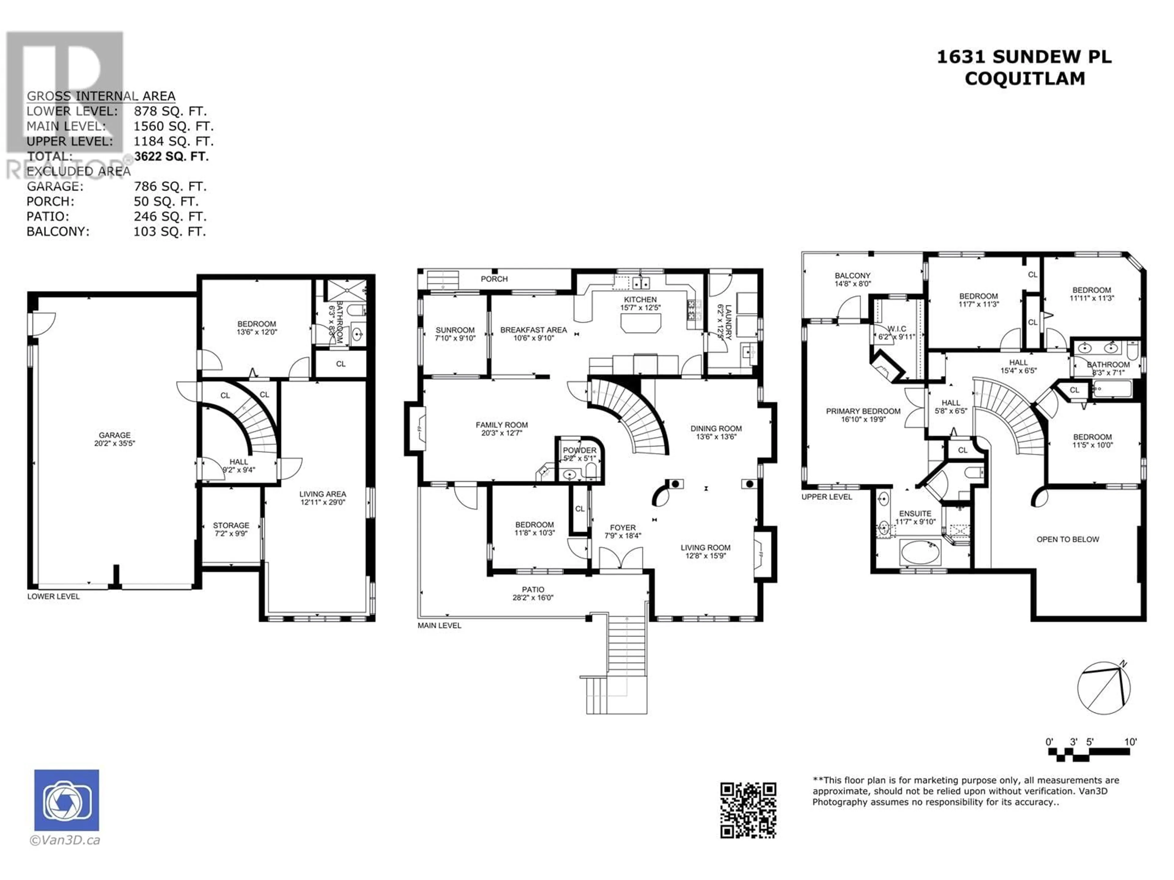 Floor plan for 1631 SUNDEW PLACE, Coquitlam British Columbia V3E2Y4