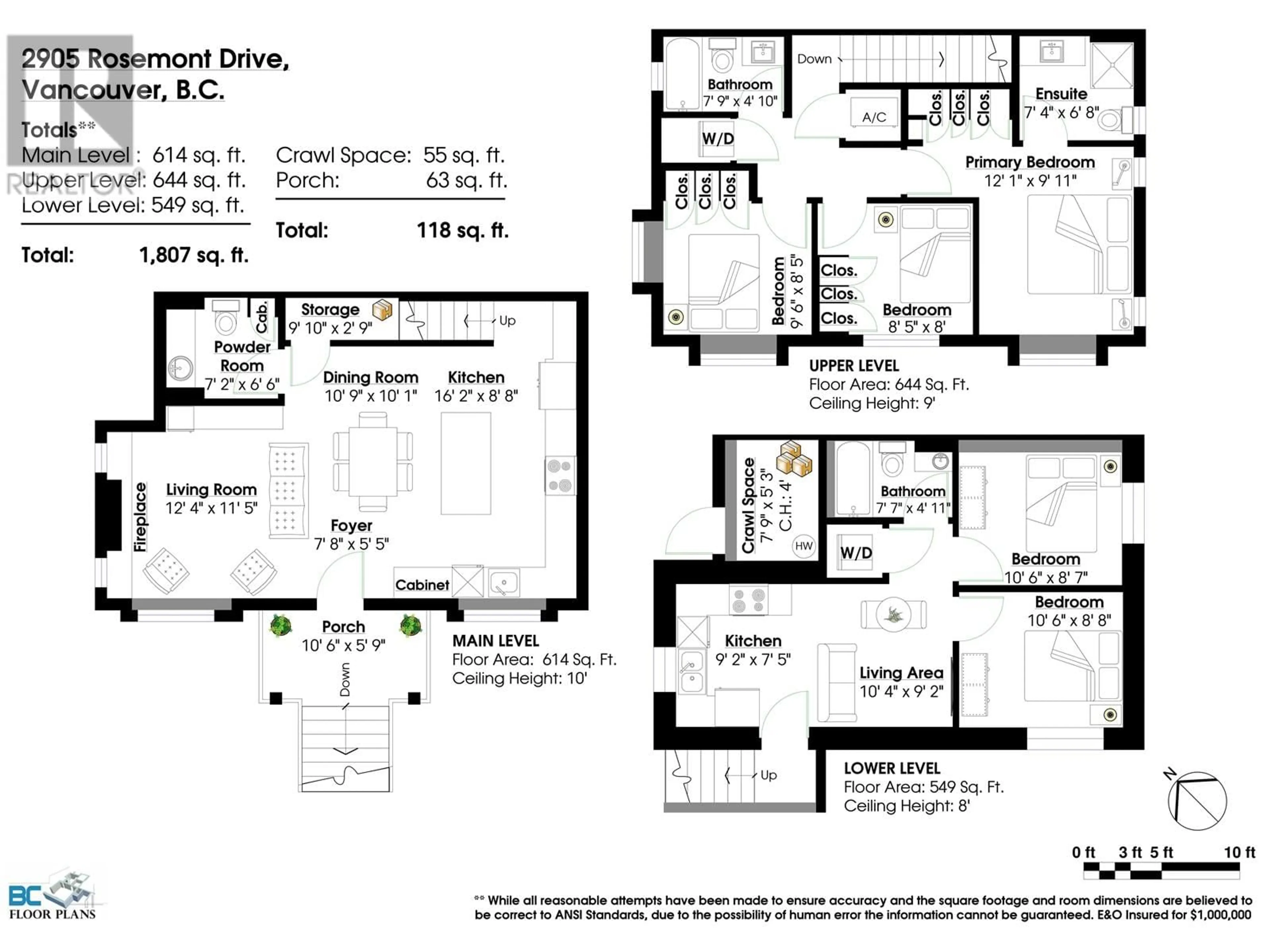 Floor plan for 2905 ROSEMONT DRIVE, Vancouver British Columbia V5S2C7