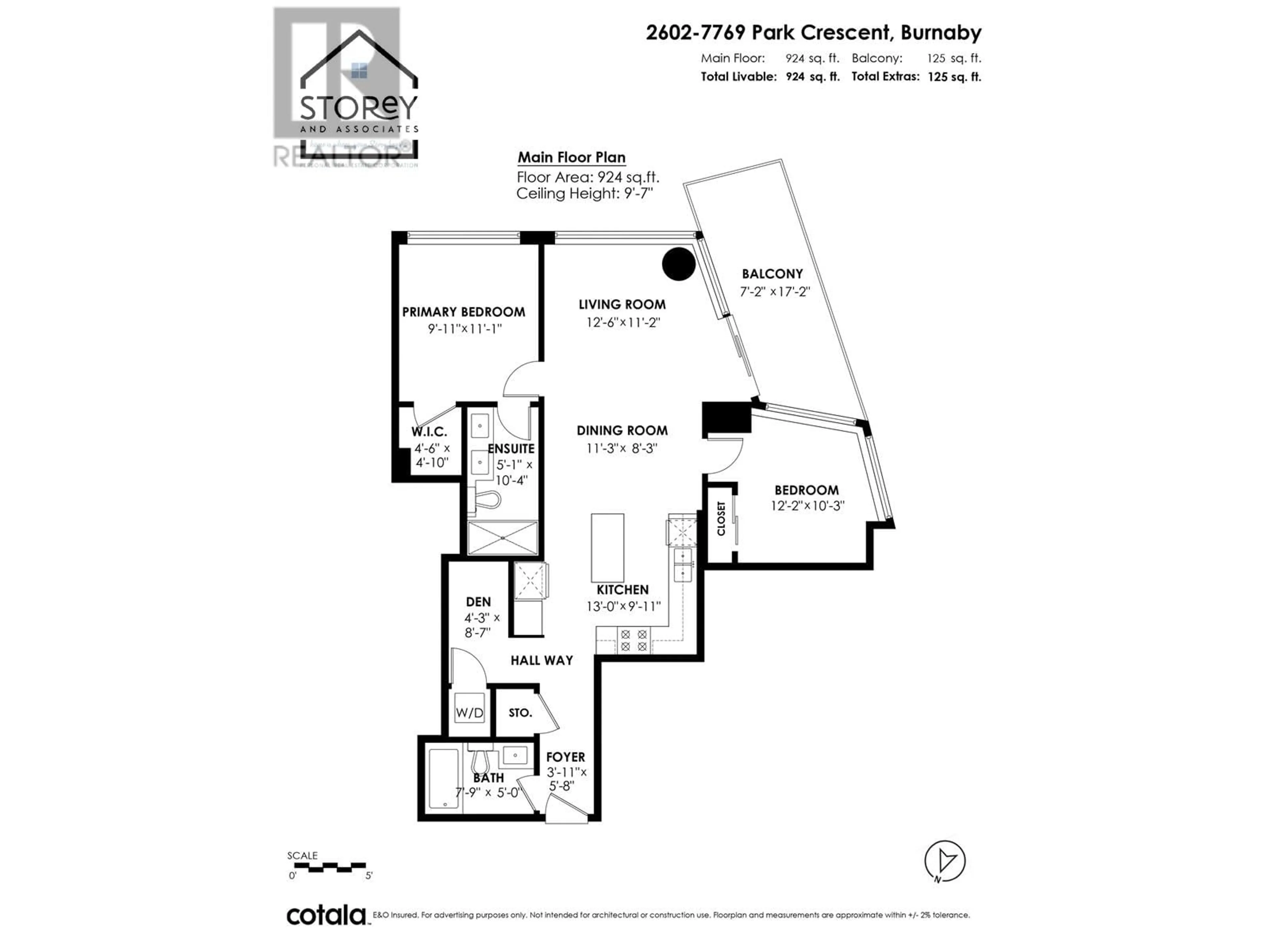 Floor plan for 2602 7769 PARK CRESCENT, Burnaby British Columbia V3N0J7