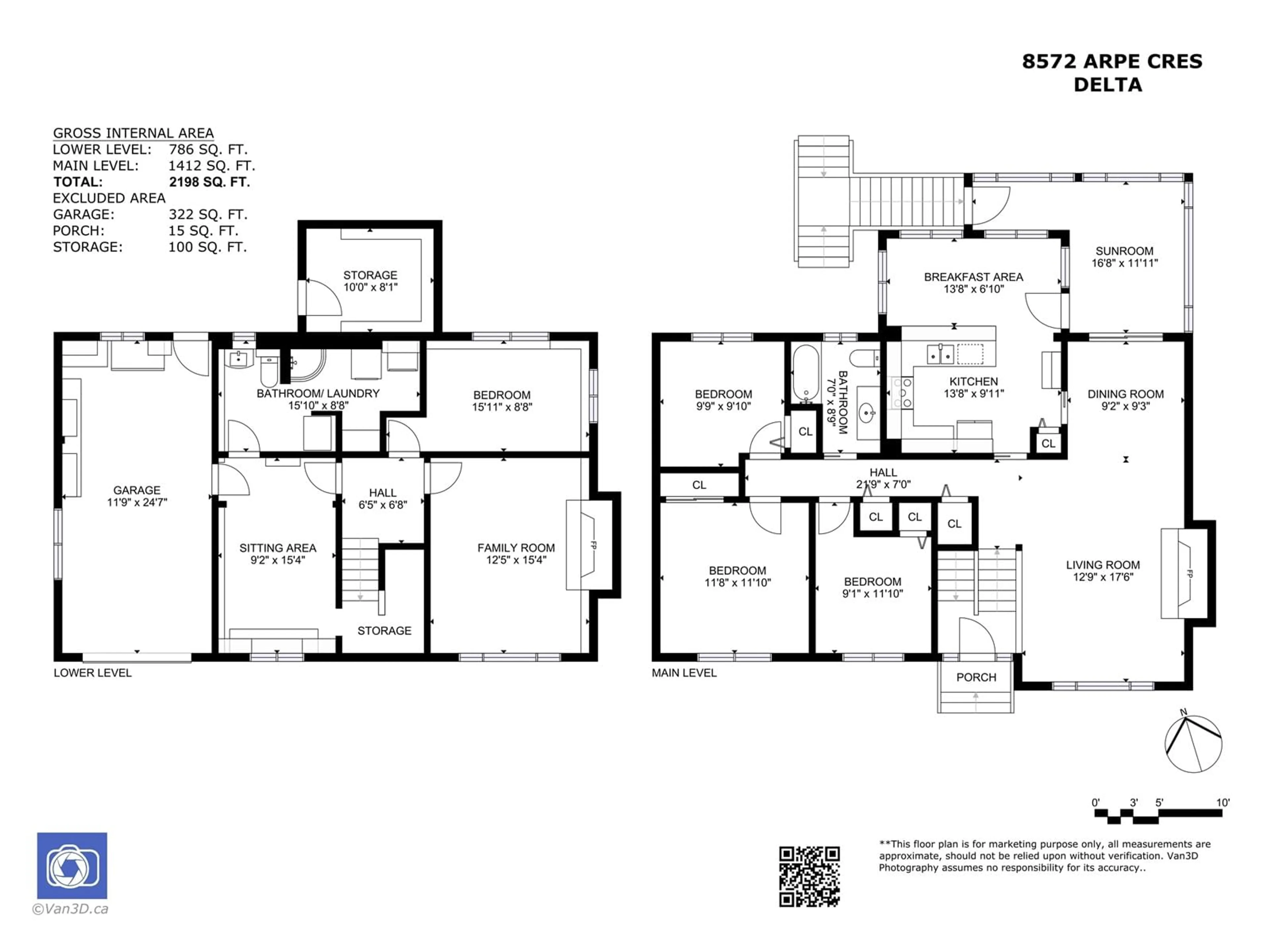 Floor plan for 8572 ARPE CRESCENT, Delta British Columbia V4C3Y3