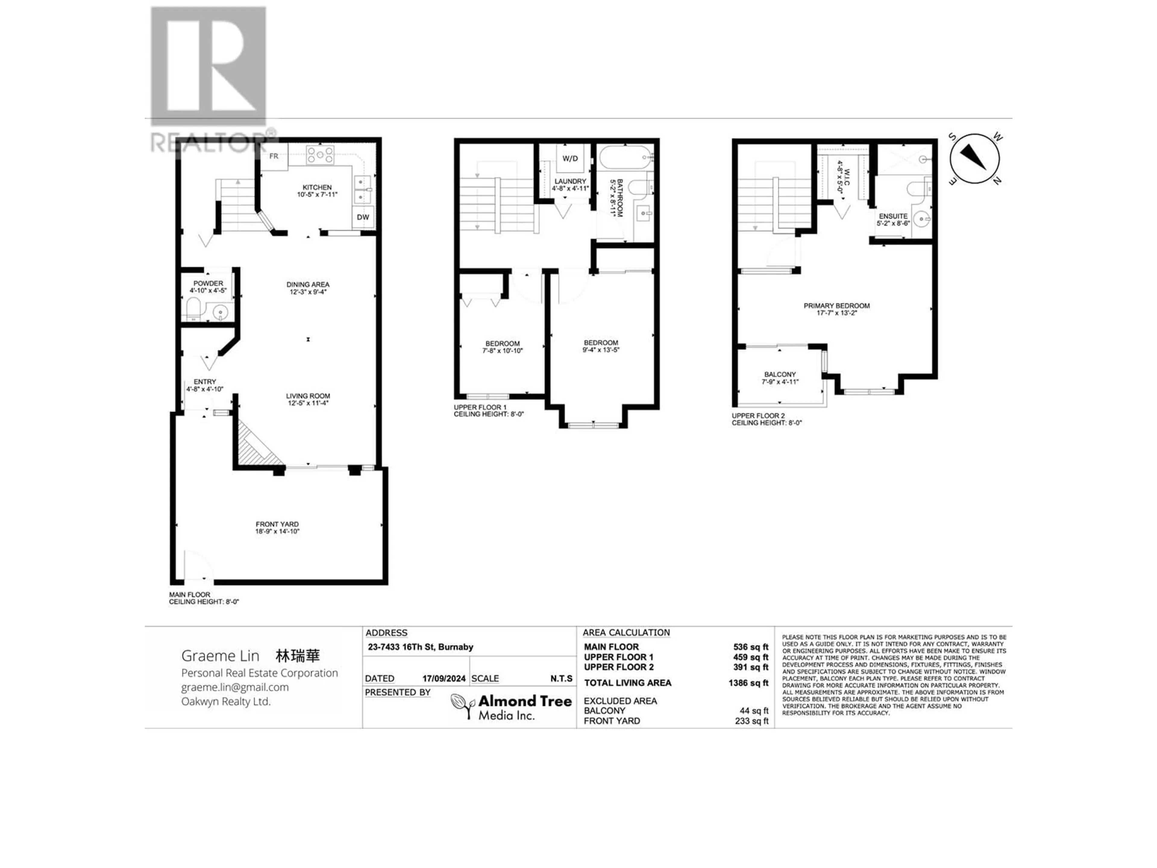 Floor plan for 23 7433 16TH STREET, Burnaby British Columbia V3N4Z5