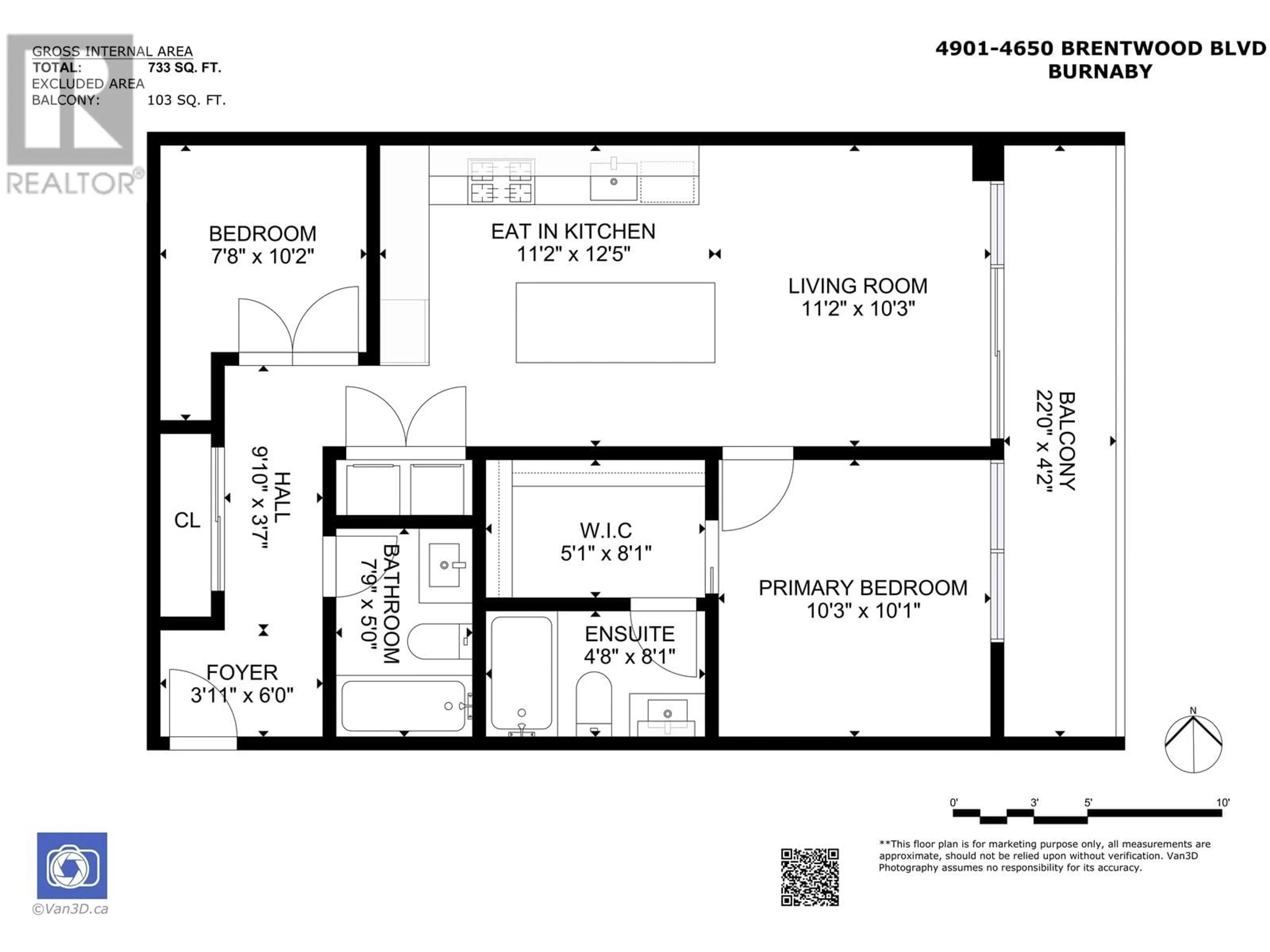 Floor plan for 4901 4650 BRENTWOOD BOULEVARD, Burnaby British Columbia V5C0M3