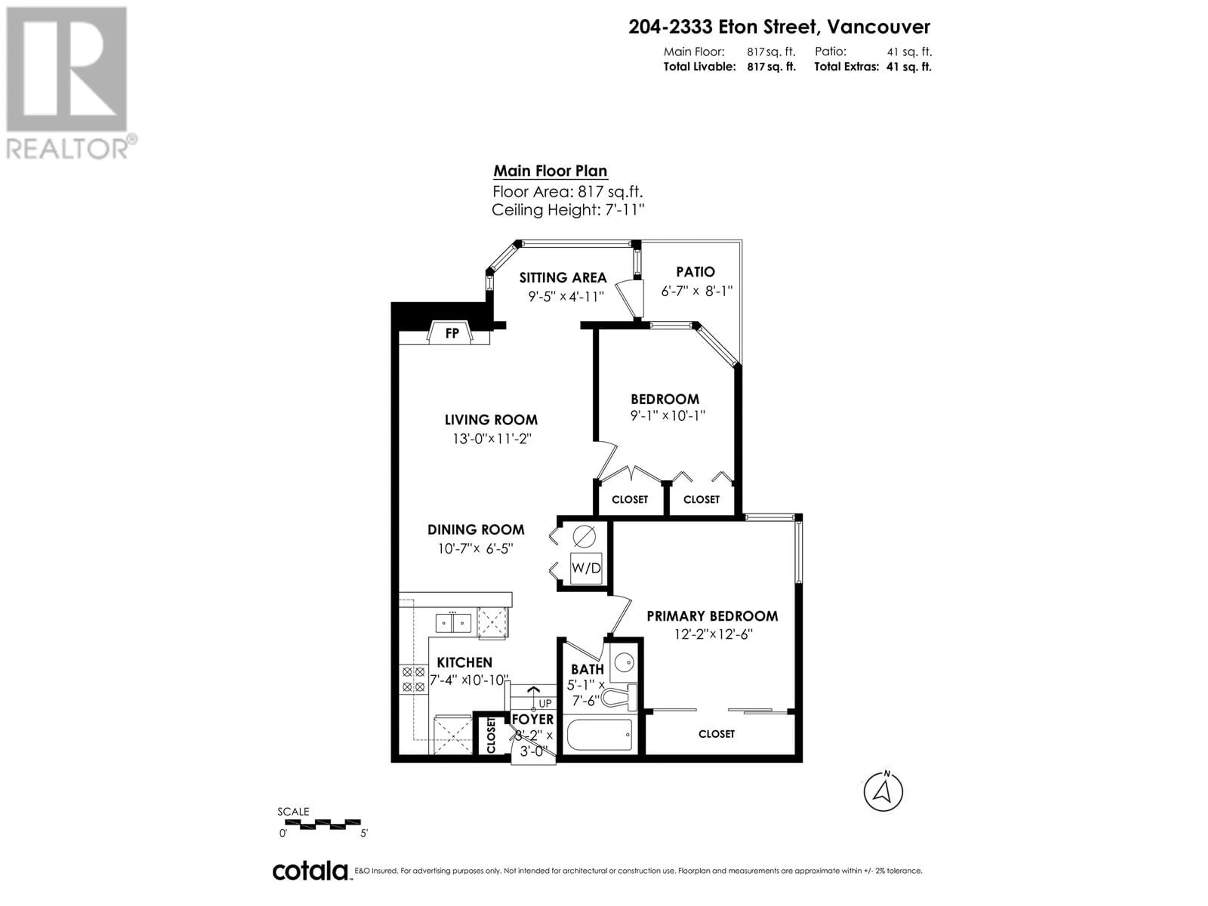 Floor plan for 204 2333 ETON STREET, Vancouver British Columbia V5L1E2