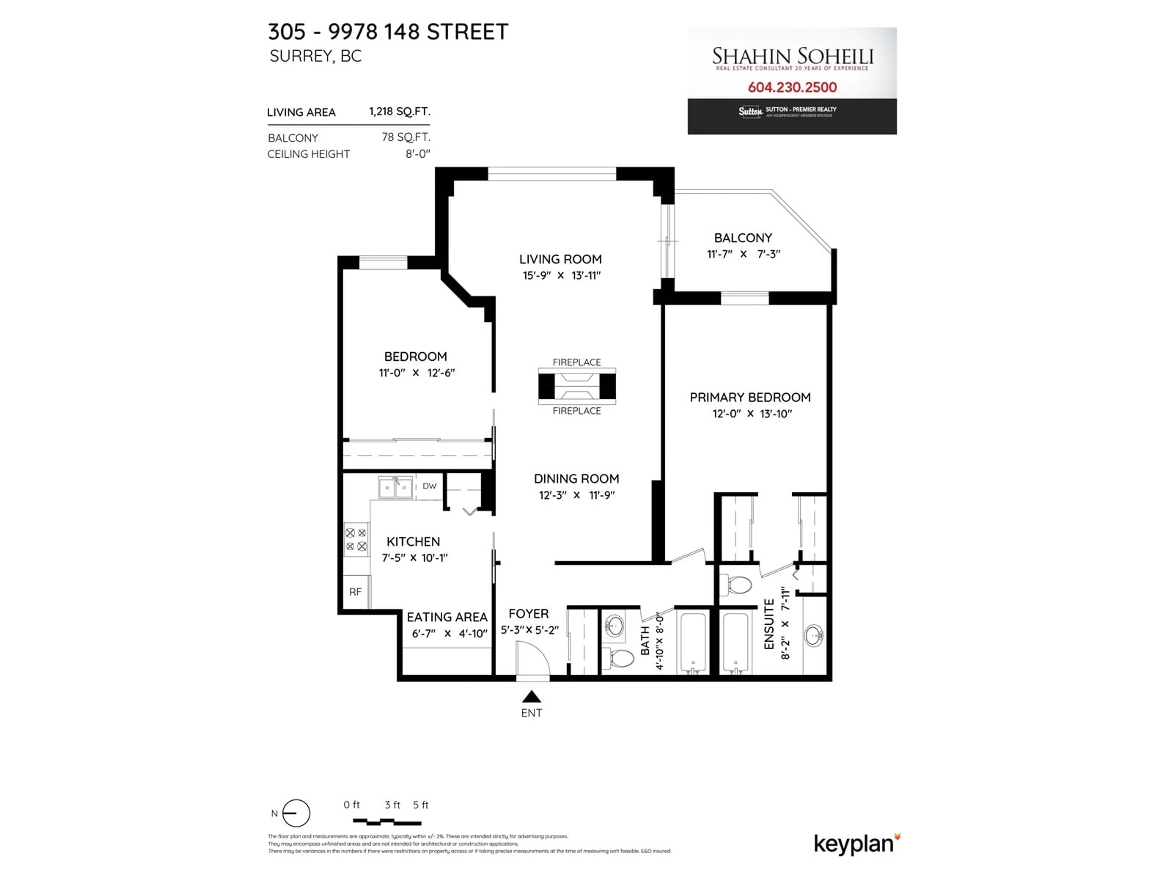 Floor plan for 305 9978 148 STREET, Surrey British Columbia V3R0P9