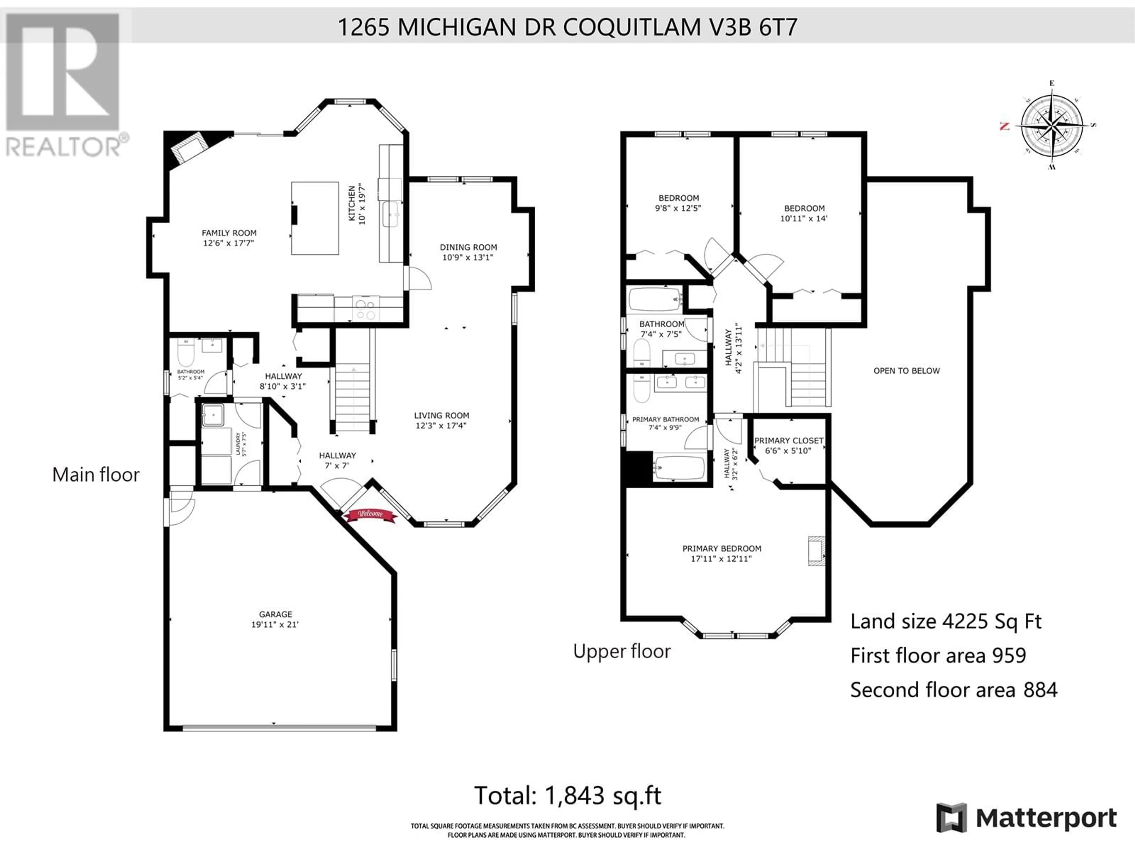 Floor plan for 1265 MICHIGAN DRIVE, Coquitlam British Columbia V3B6T7