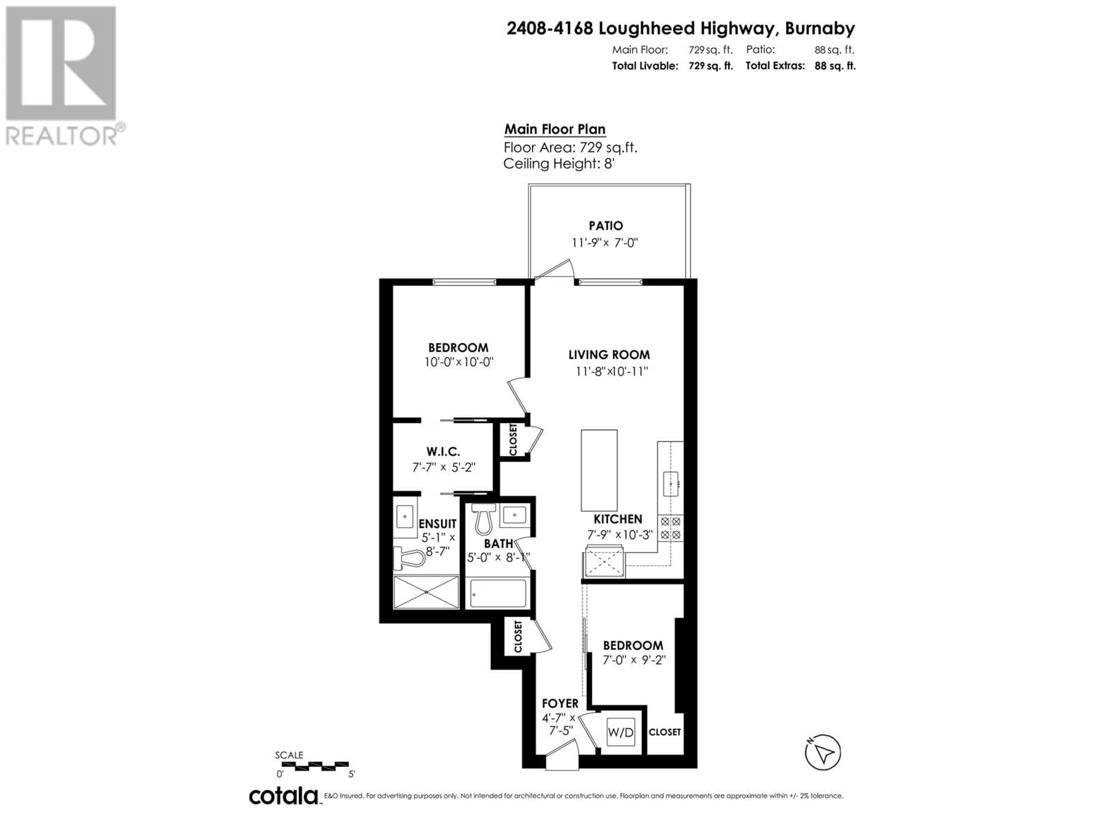 Floor plan for 2408 4168 LOUGHEED HIGHWAY, Burnaby British Columbia V5C6A7