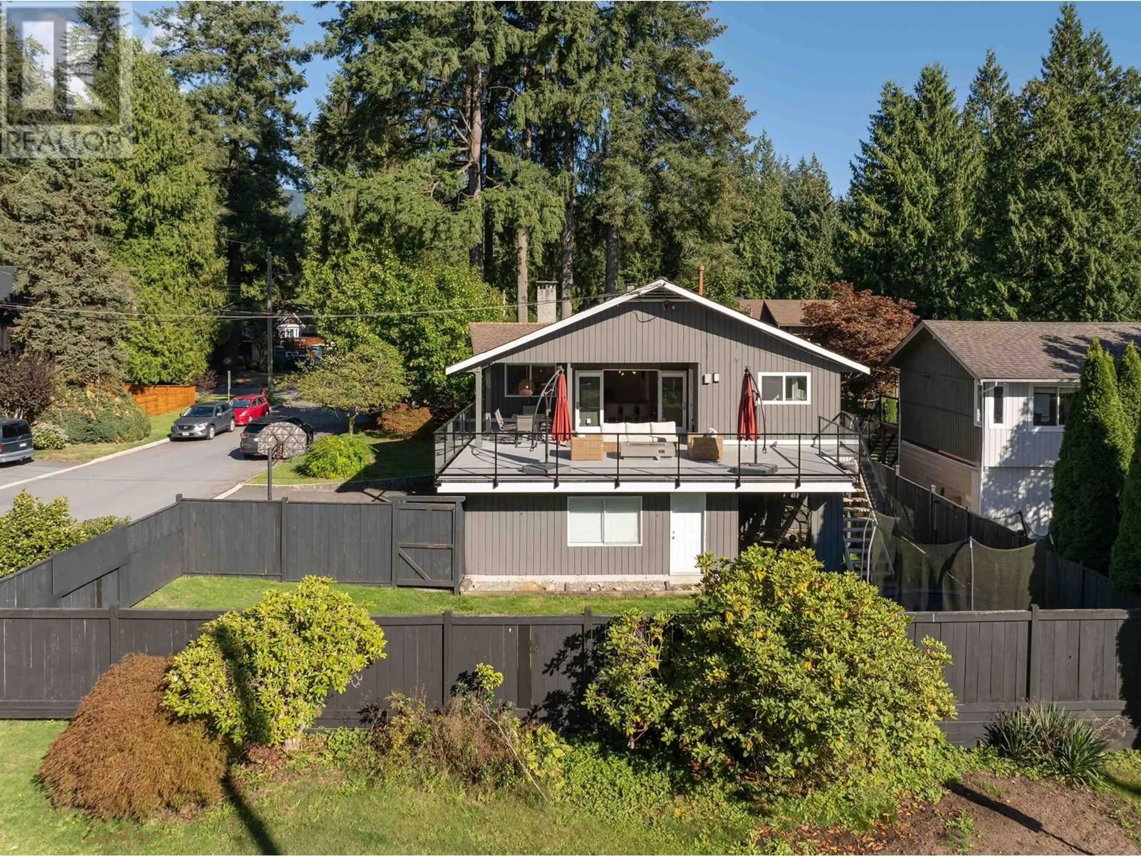 Frontside or backside of a home, the fenced backyard for 3682 MCEWEN AVENUE, North Vancouver British Columbia V7J3E1