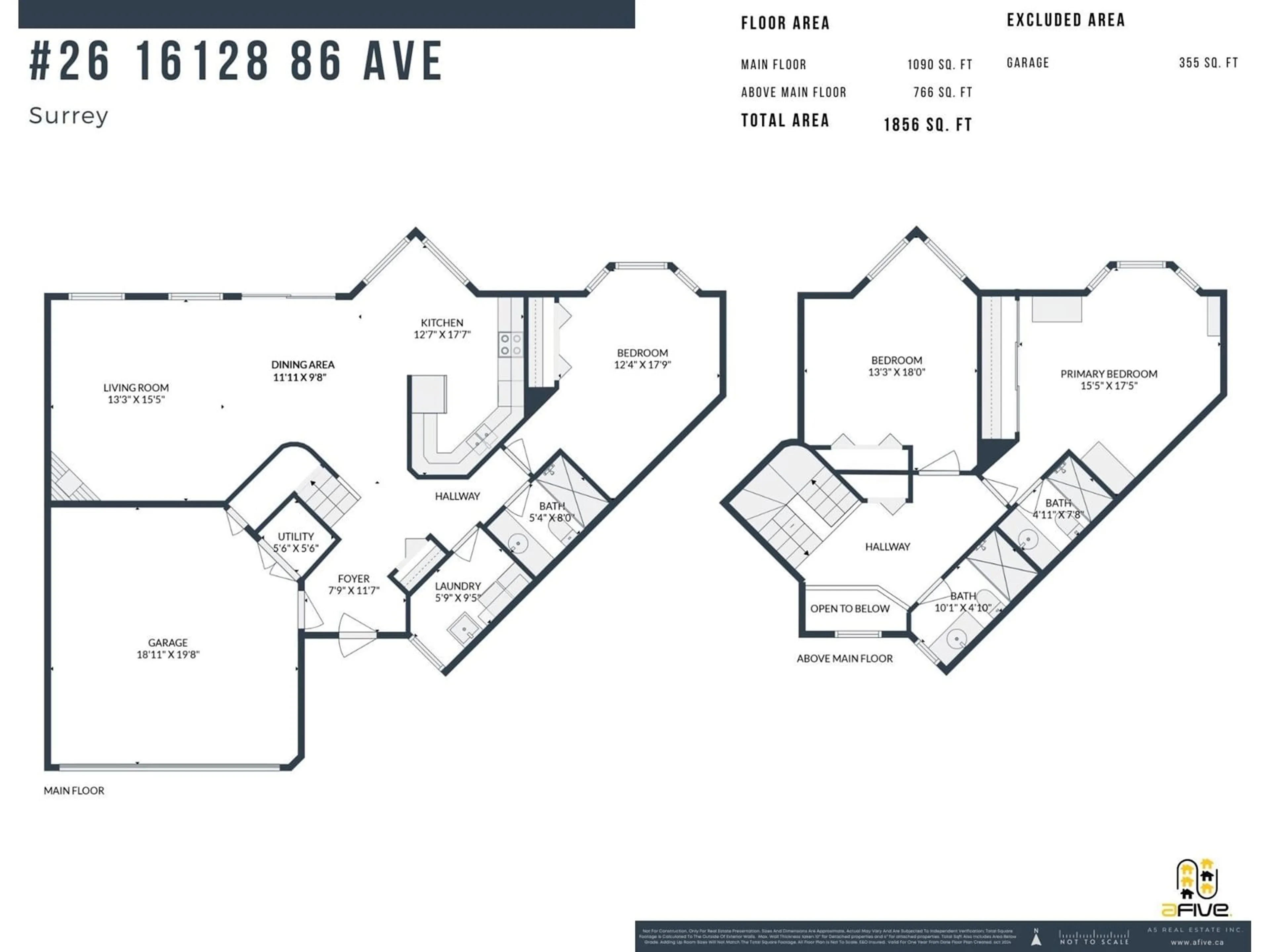 Floor plan for 26 16128 86 AVENUE, Surrey British Columbia V4N3J9