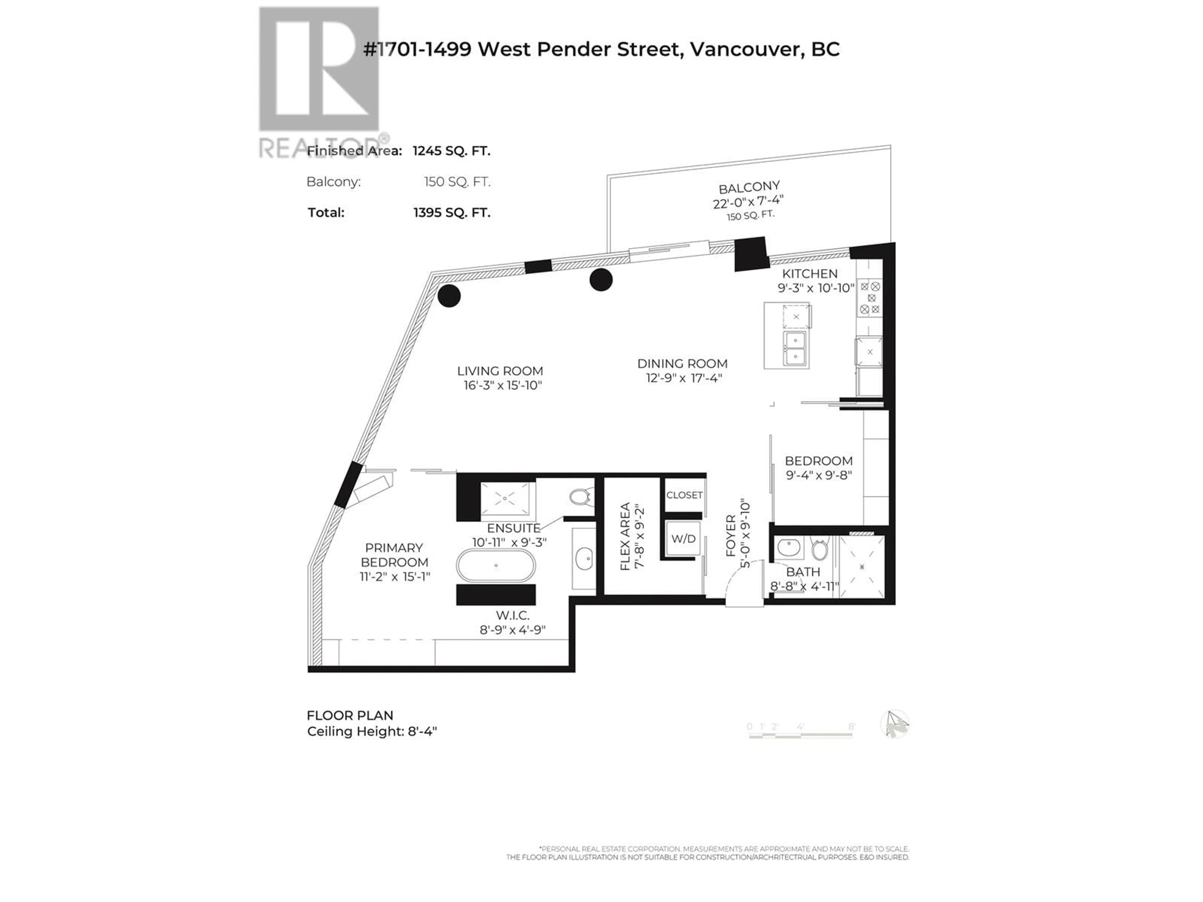 Floor plan for 1701 1499 W PENDER STREET, Vancouver British Columbia V6G0A7