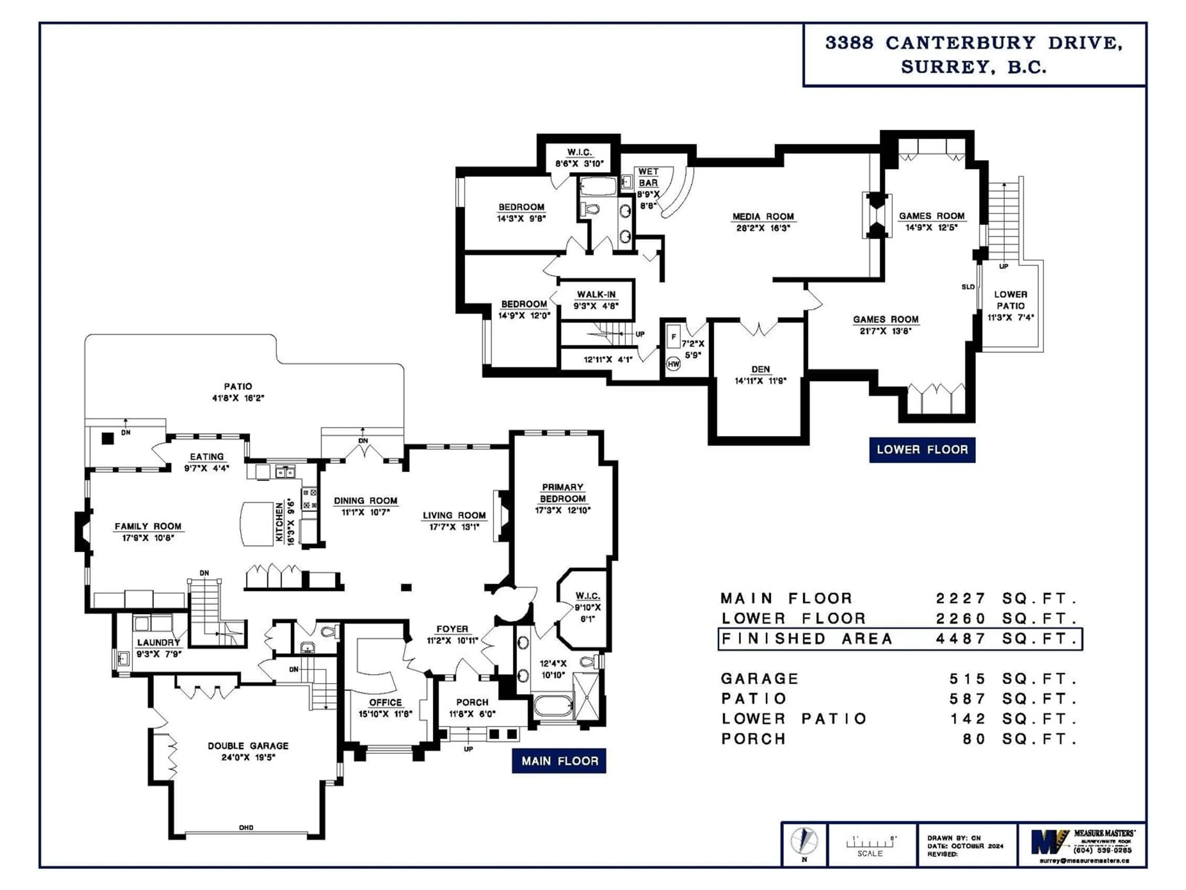 Floor plan for 3388 CANTERBURY DRIVE, Surrey British Columbia V3Z0J8