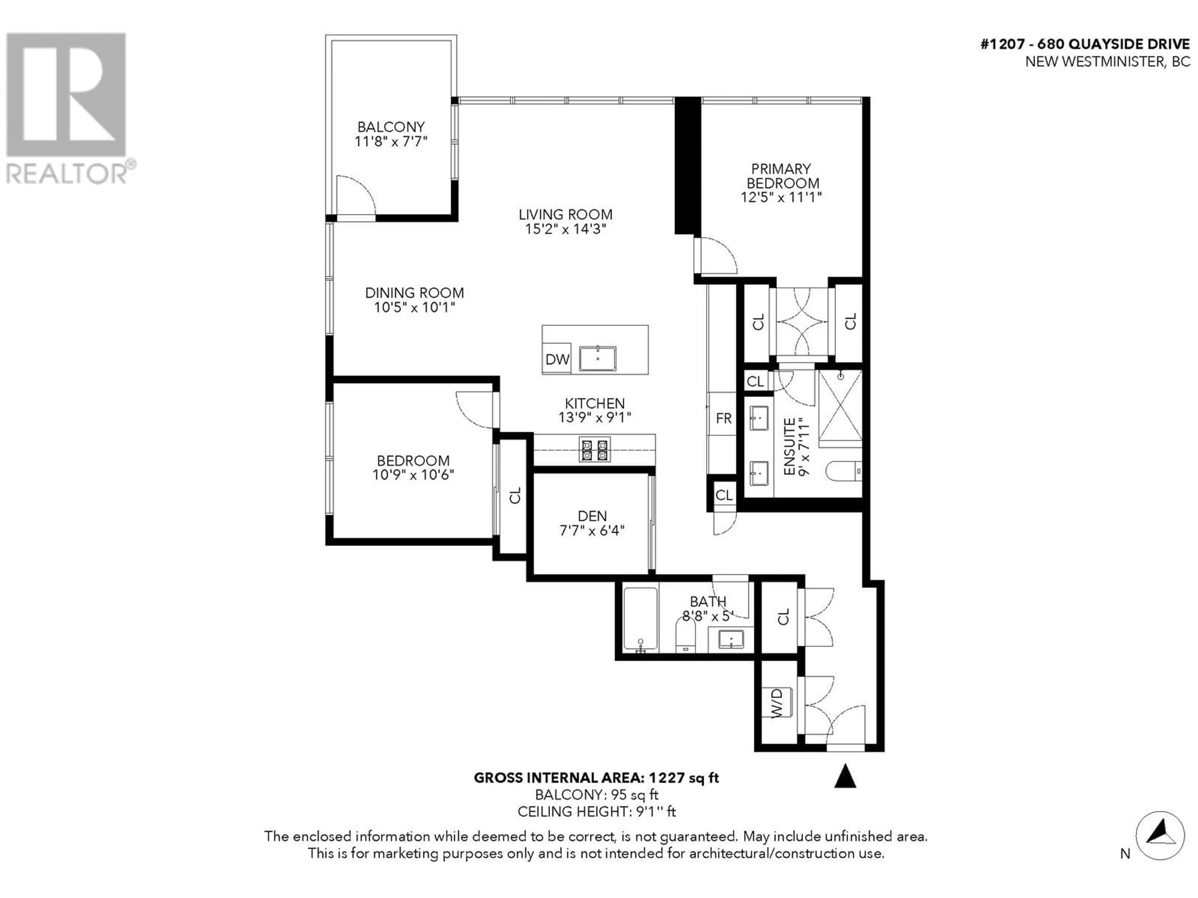 Floor plan for 1207 680 QUAYSIDE DRIVE, New Westminster British Columbia V3M0P2