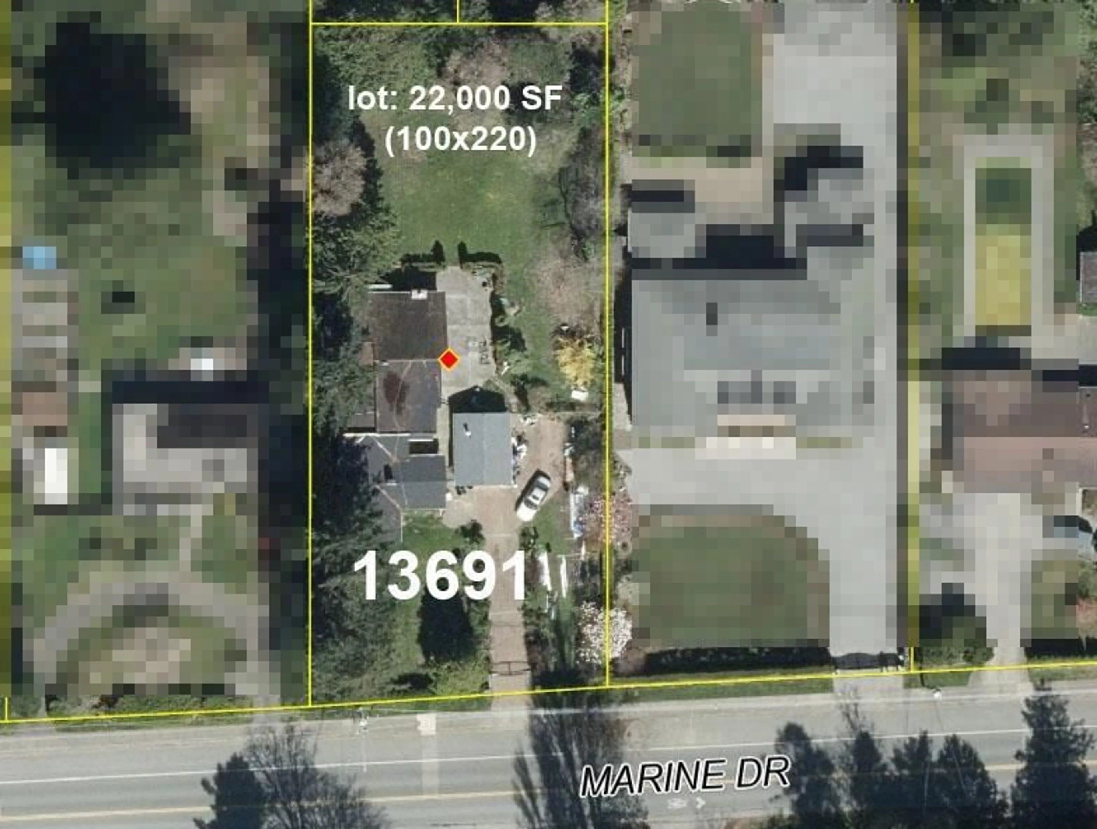 Frontside or backside of a home, the street view for 13691 MARINE DRIVE, White Rock British Columbia V4B1A3