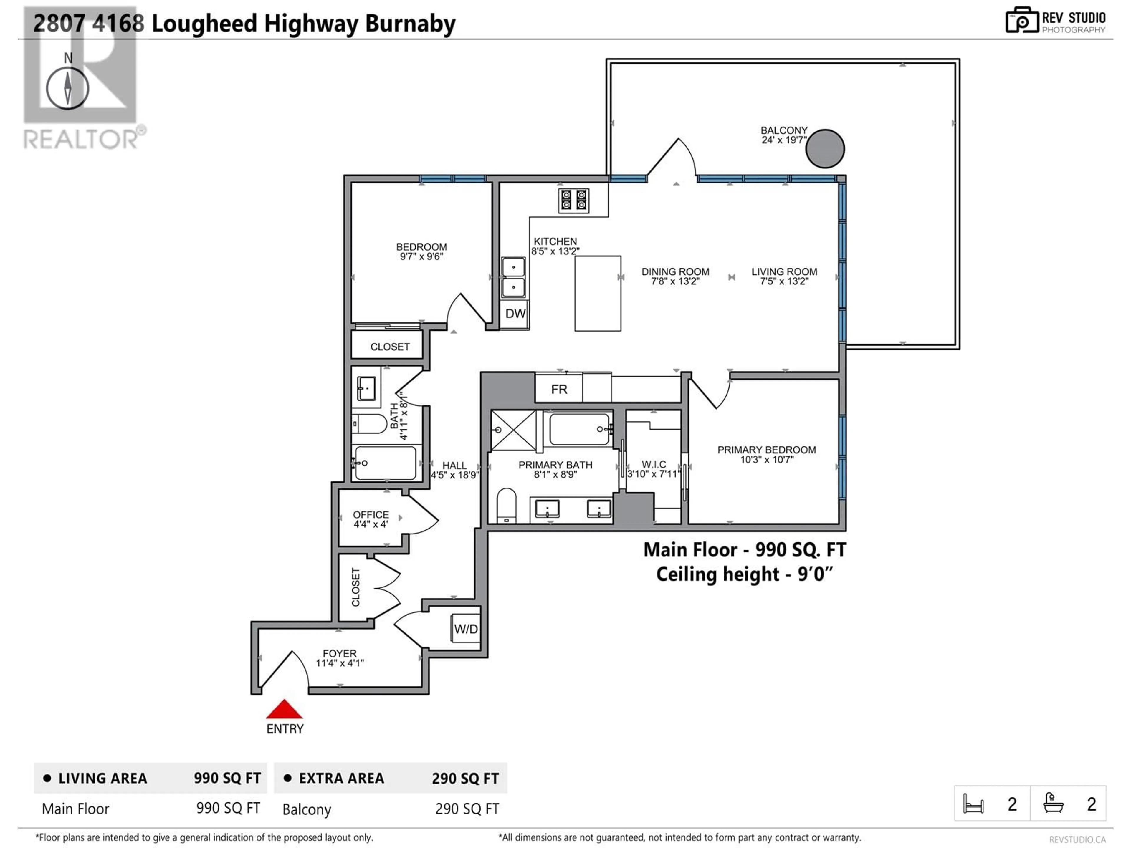 Floor plan for 2807 4168 LOUGHEED HIGHWAY, Burnaby British Columbia V5C0N9