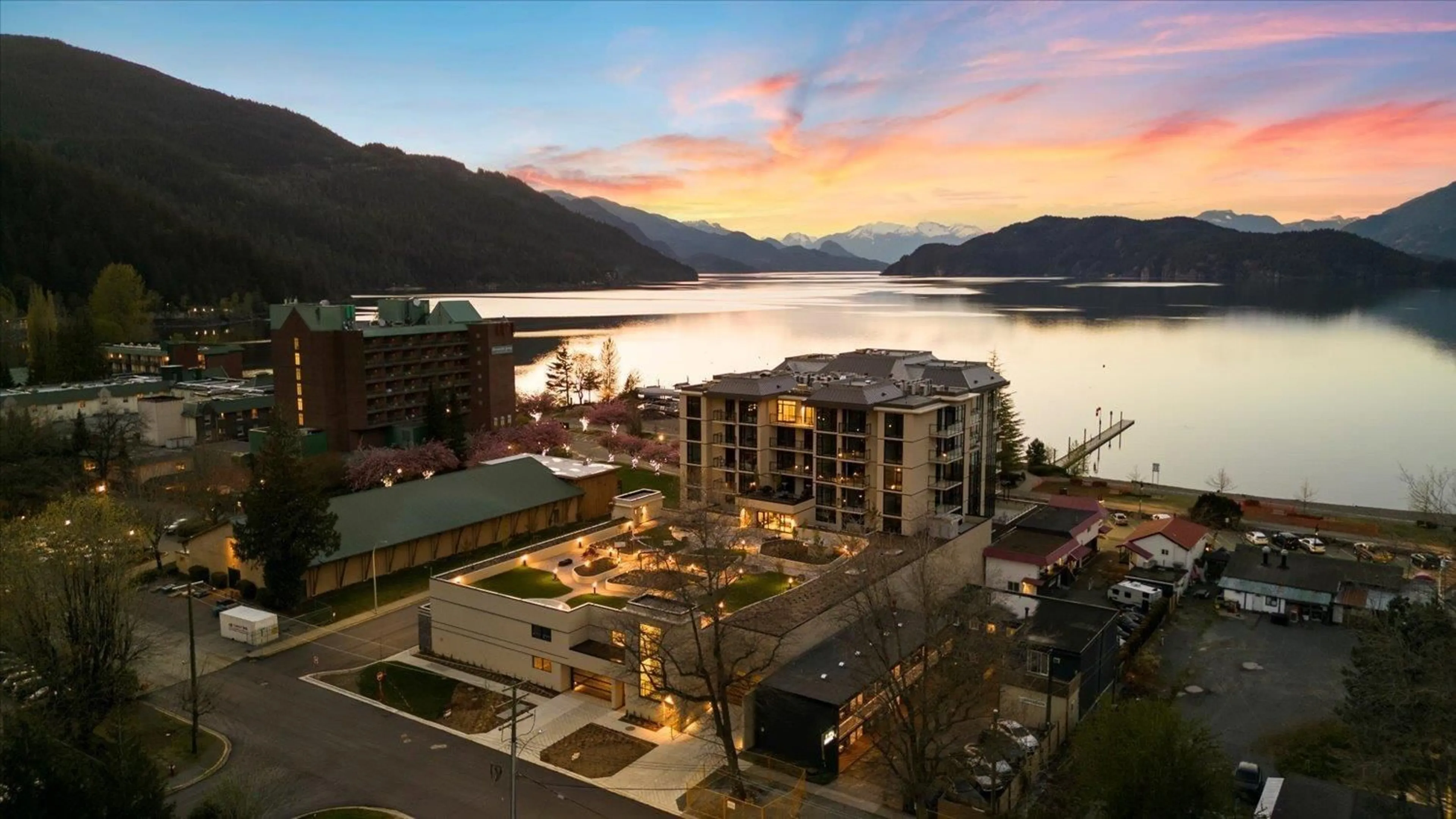 A pic from exterior of the house or condo, the view of lake or river for 701 120 ESPLANADE AVENUE, Harrison Hot Springs British Columbia V0M1K0