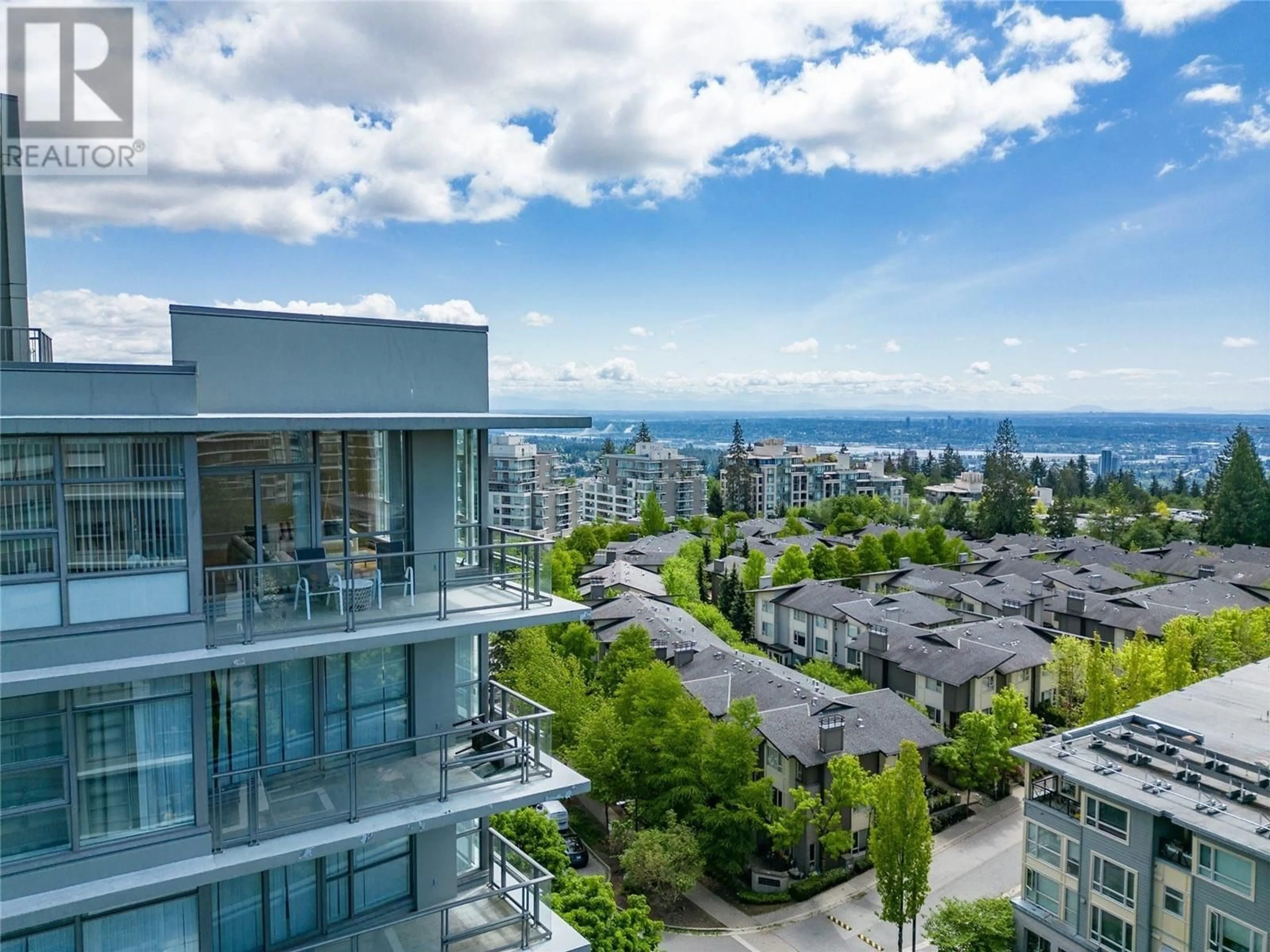 A pic from exterior of the house or condo, the view of city buildings for PH5 9222 UNIVERSITY CRESCENT, Burnaby British Columbia V5A0A6