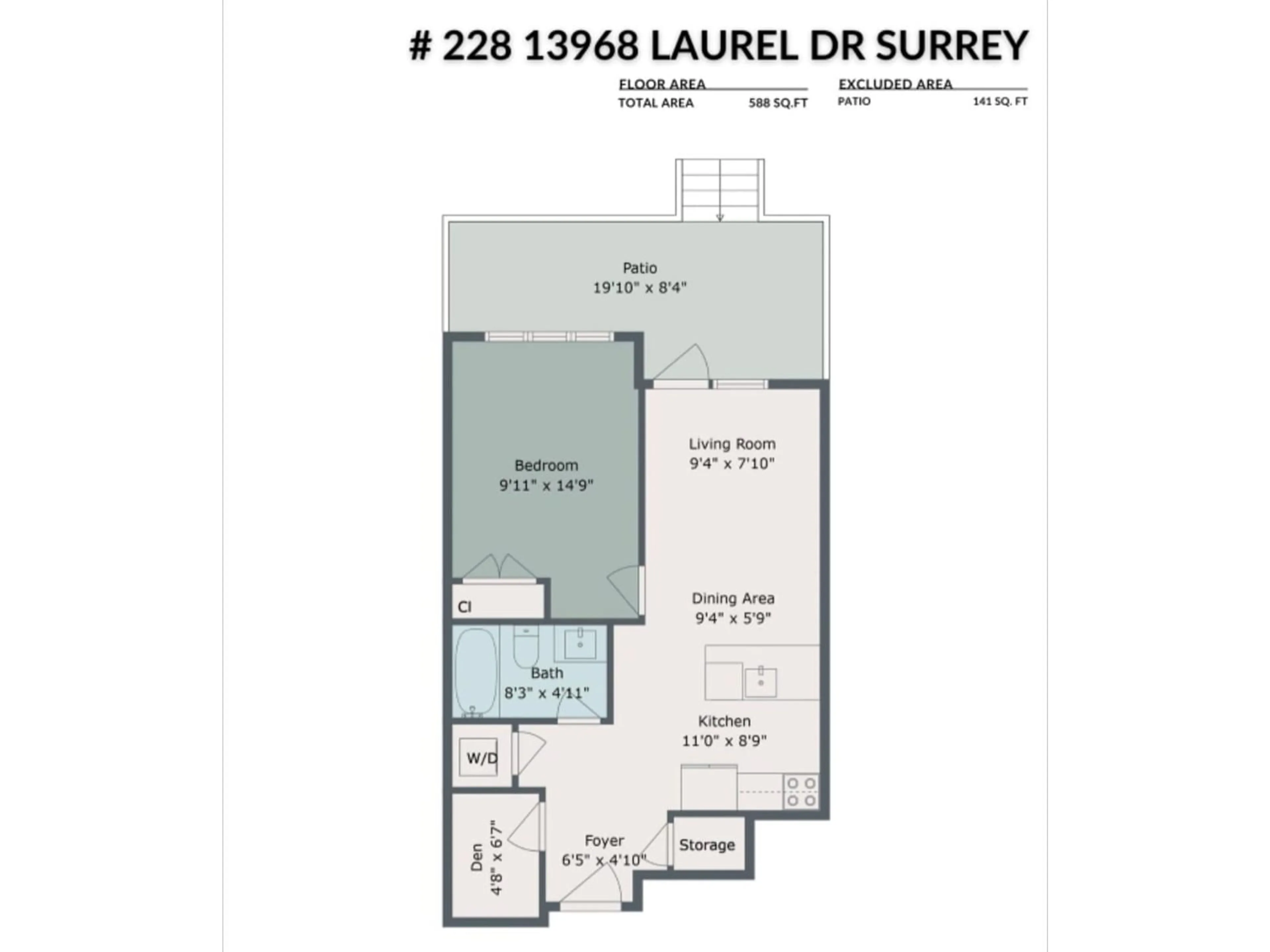 Floor plan for 228 13968 LAUREL DRIVE, Surrey British Columbia V3T1A8