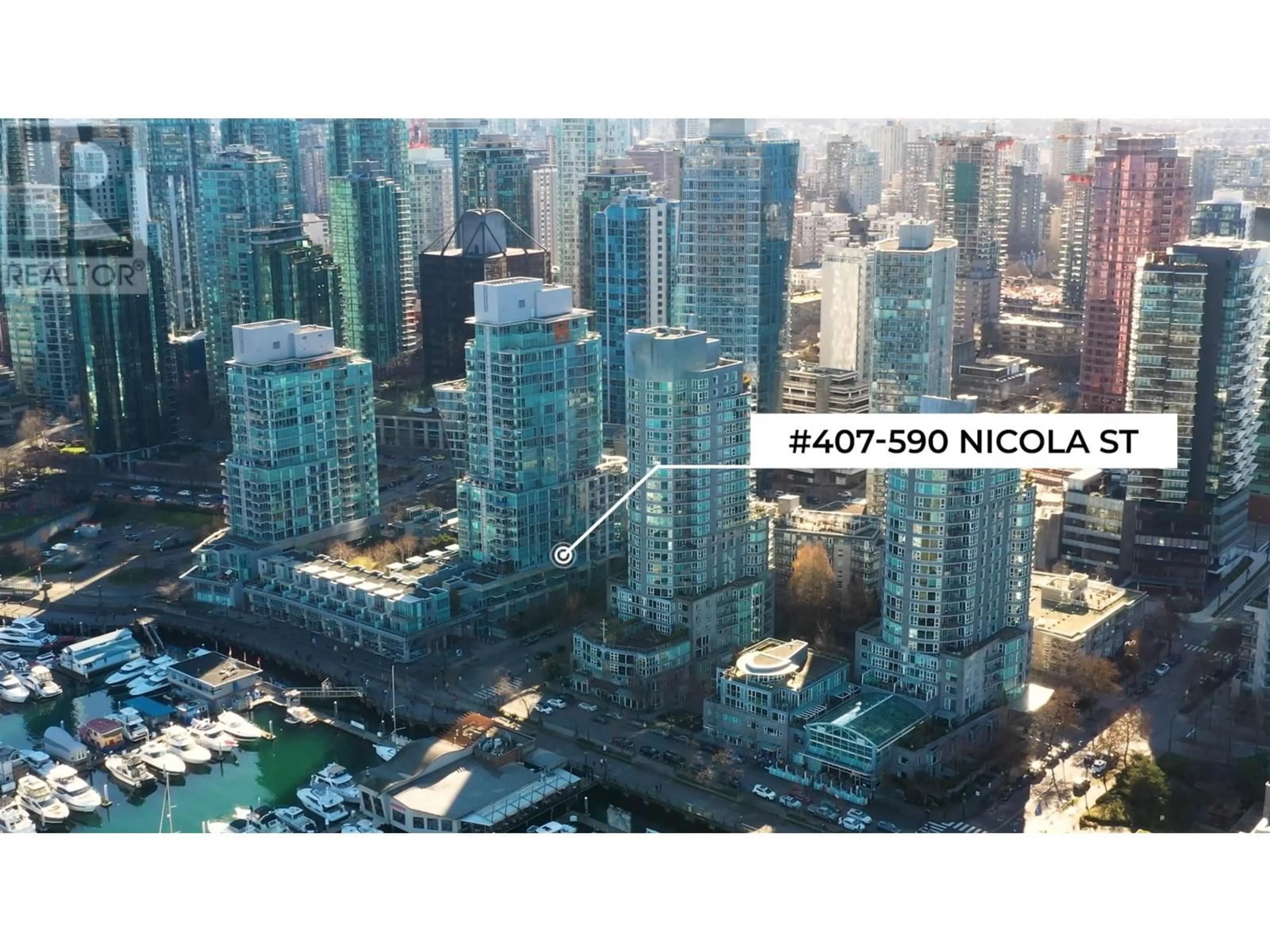 A pic from exterior of the house or condo, the view of city buildings for 407 590 NICOLA STREET, Vancouver British Columbia V6G3J7