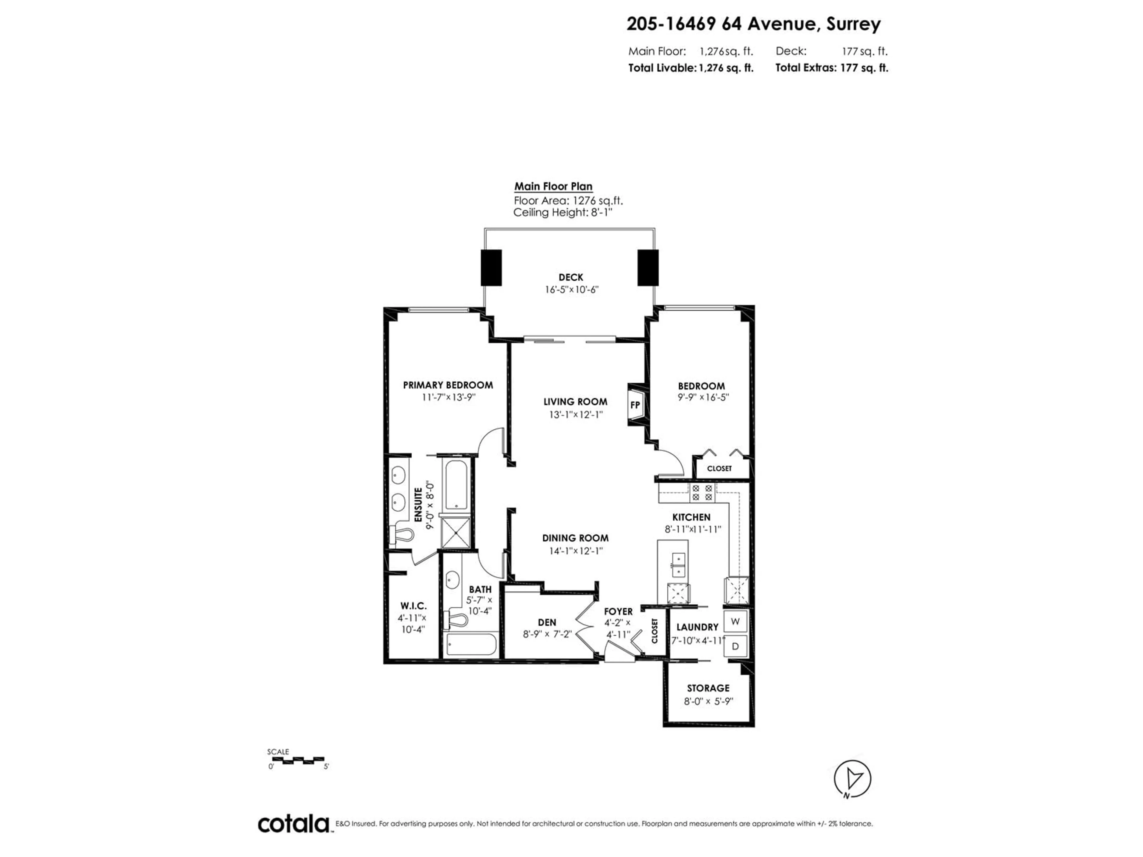 Floor plan for 205 16469 64 AVENUE, Surrey British Columbia V3S6V7