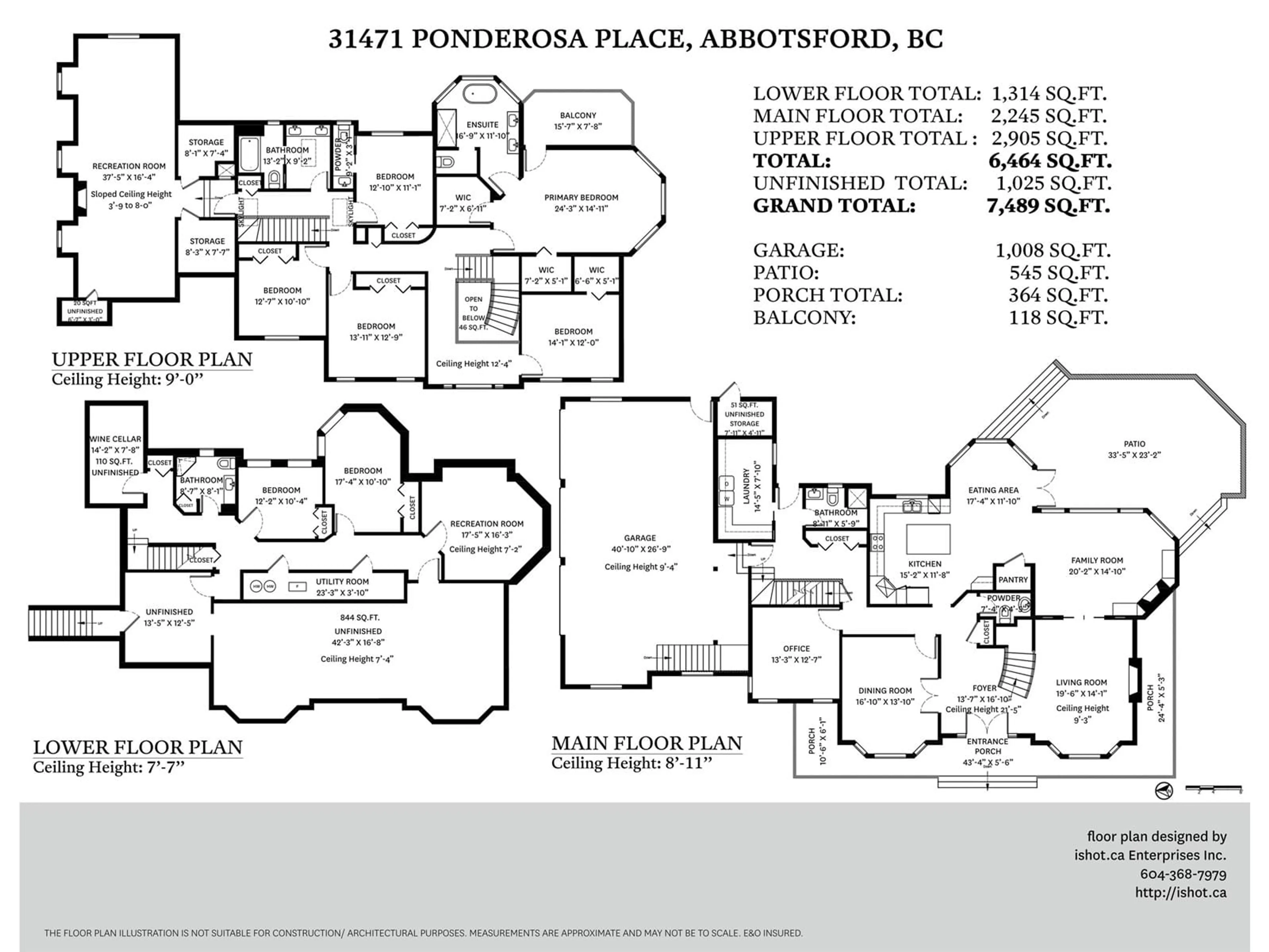 Floor plan for 31471 PONDEROSA PLACE, Abbotsford British Columbia V2T5G3