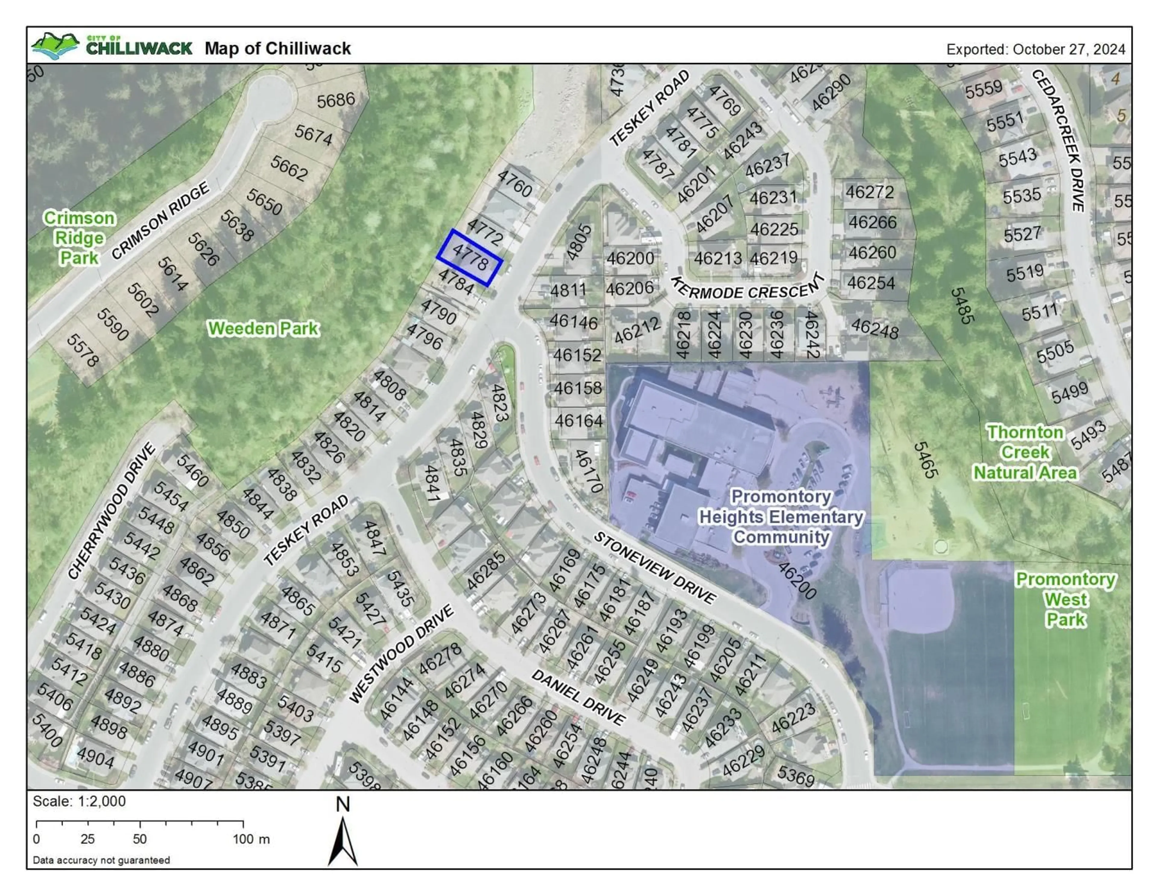 Picture of a map for 4778 TESKEY ROAD, Chilliwack British Columbia V2R5W8