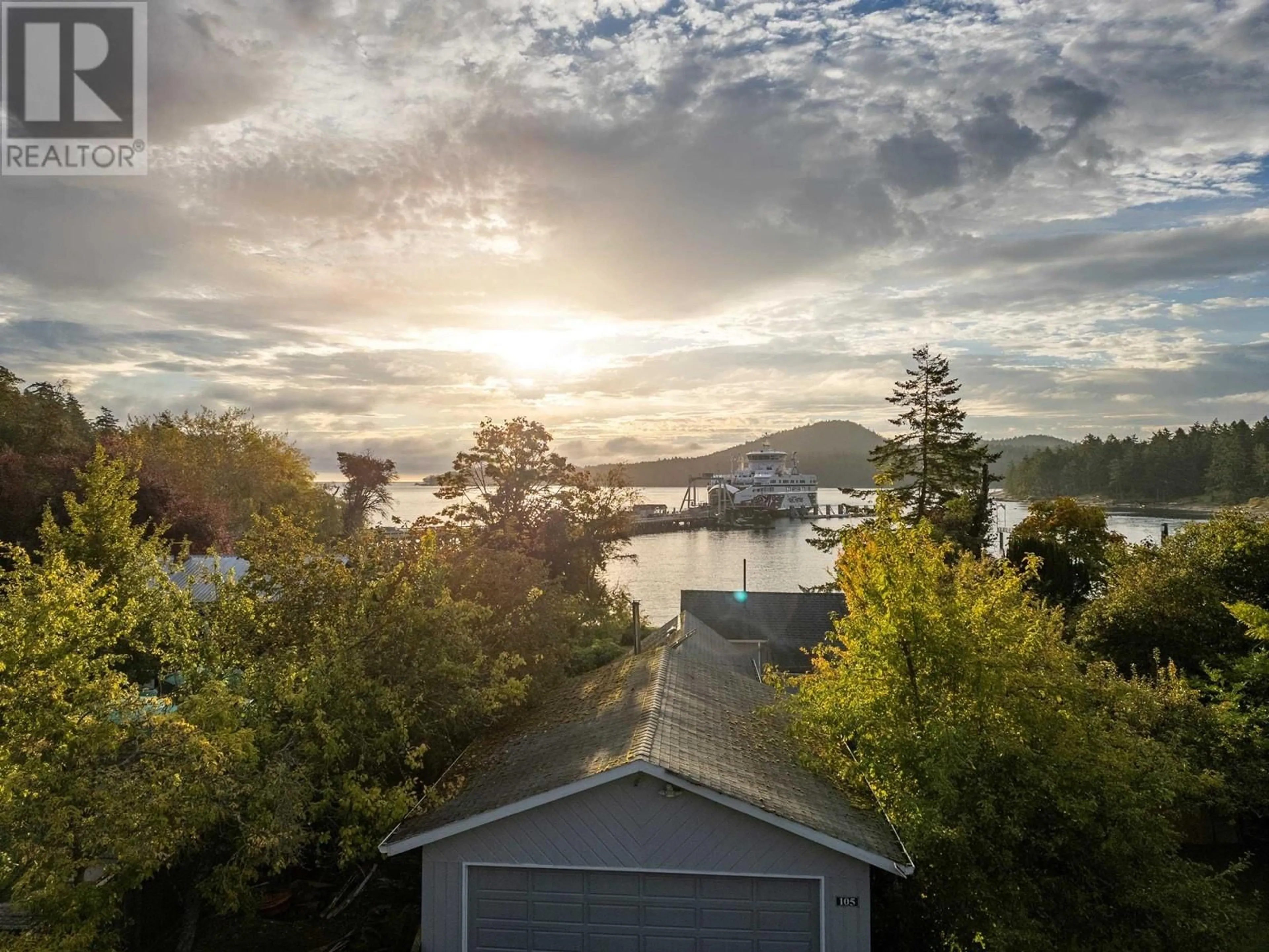 A pic from outside/outdoor area/front of a property/back of a property/a pic from drone, water/lake/river/ocean view for 105 MADRONA ROAD, Galiano Island British Columbia V0N1P0