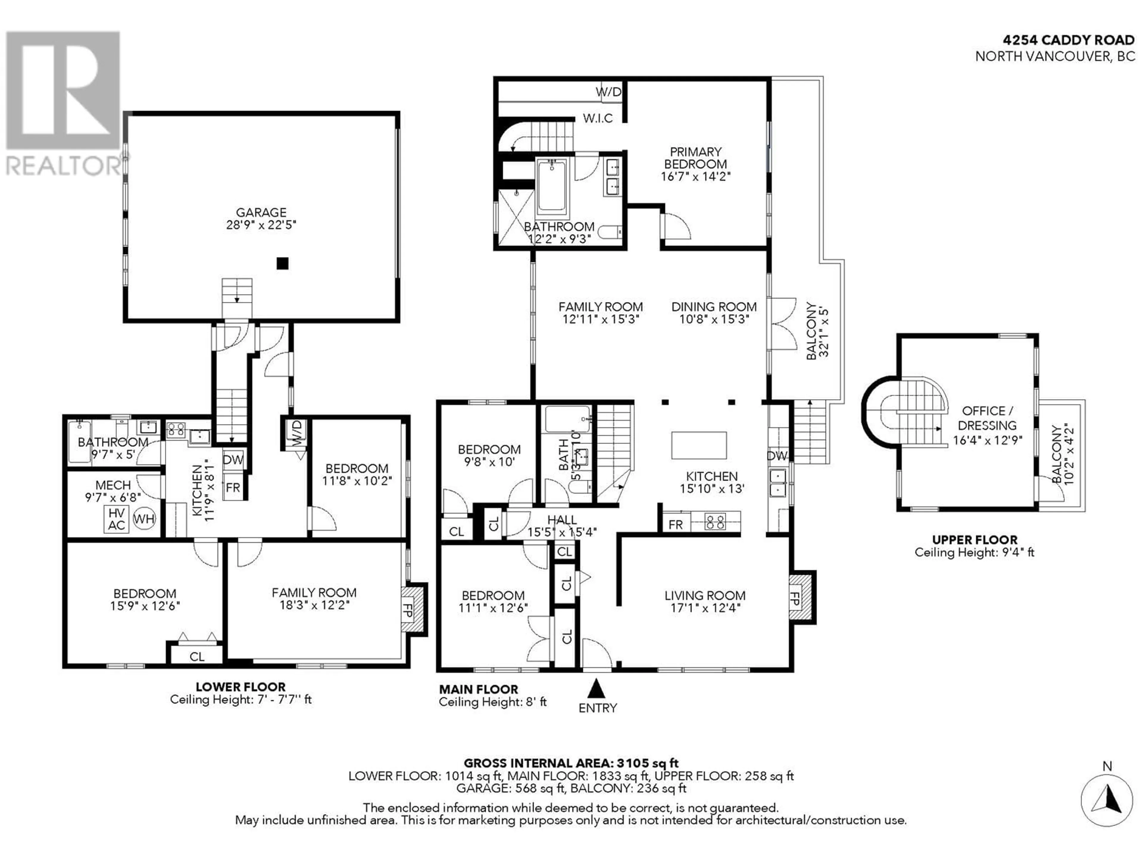 Floor plan for 4254 CADDY ROAD, North Vancouver British Columbia V7G1B7