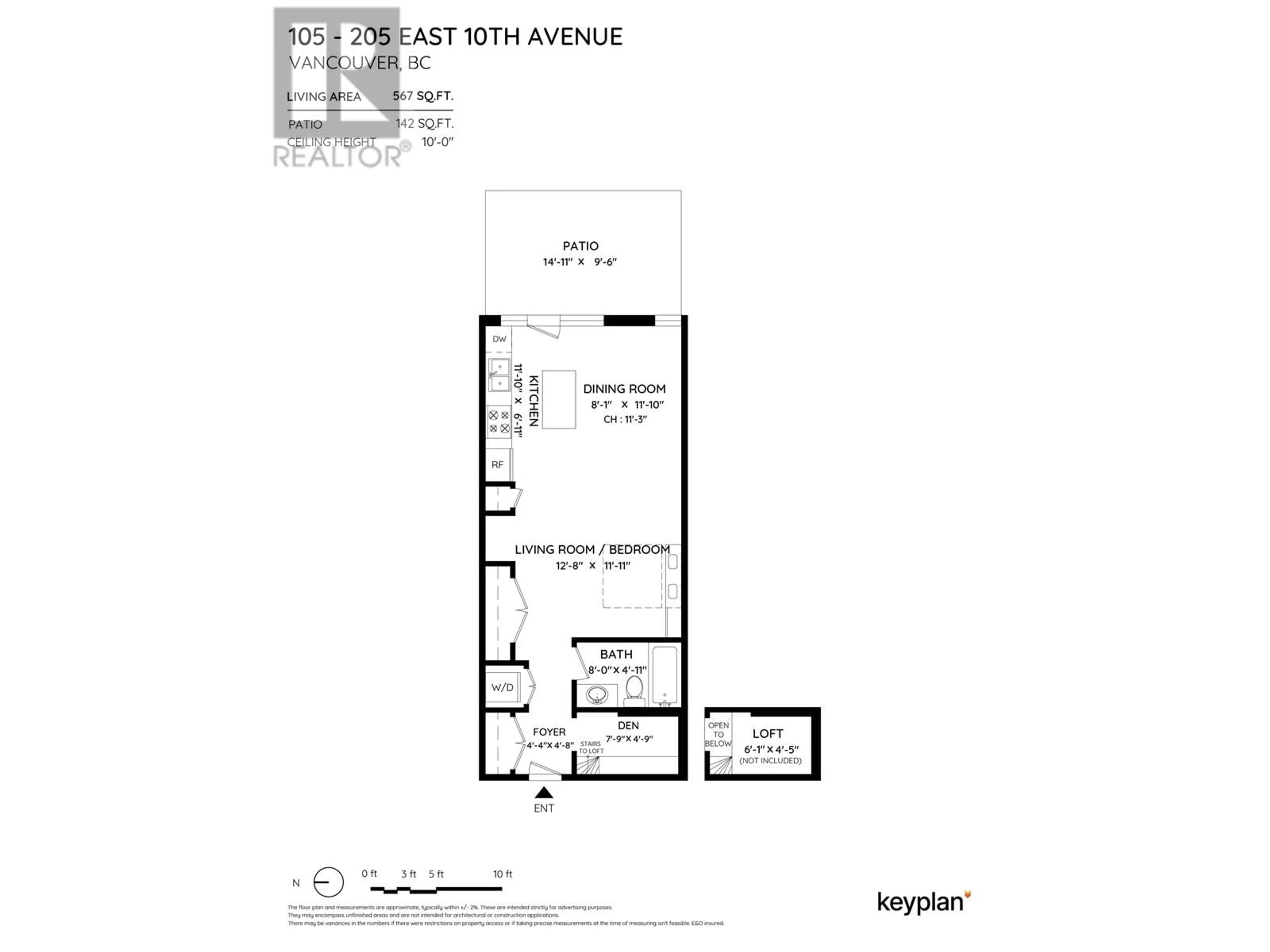 Floor plan for 105 205 E 10TH AVENUE, Vancouver British Columbia V5T4V6