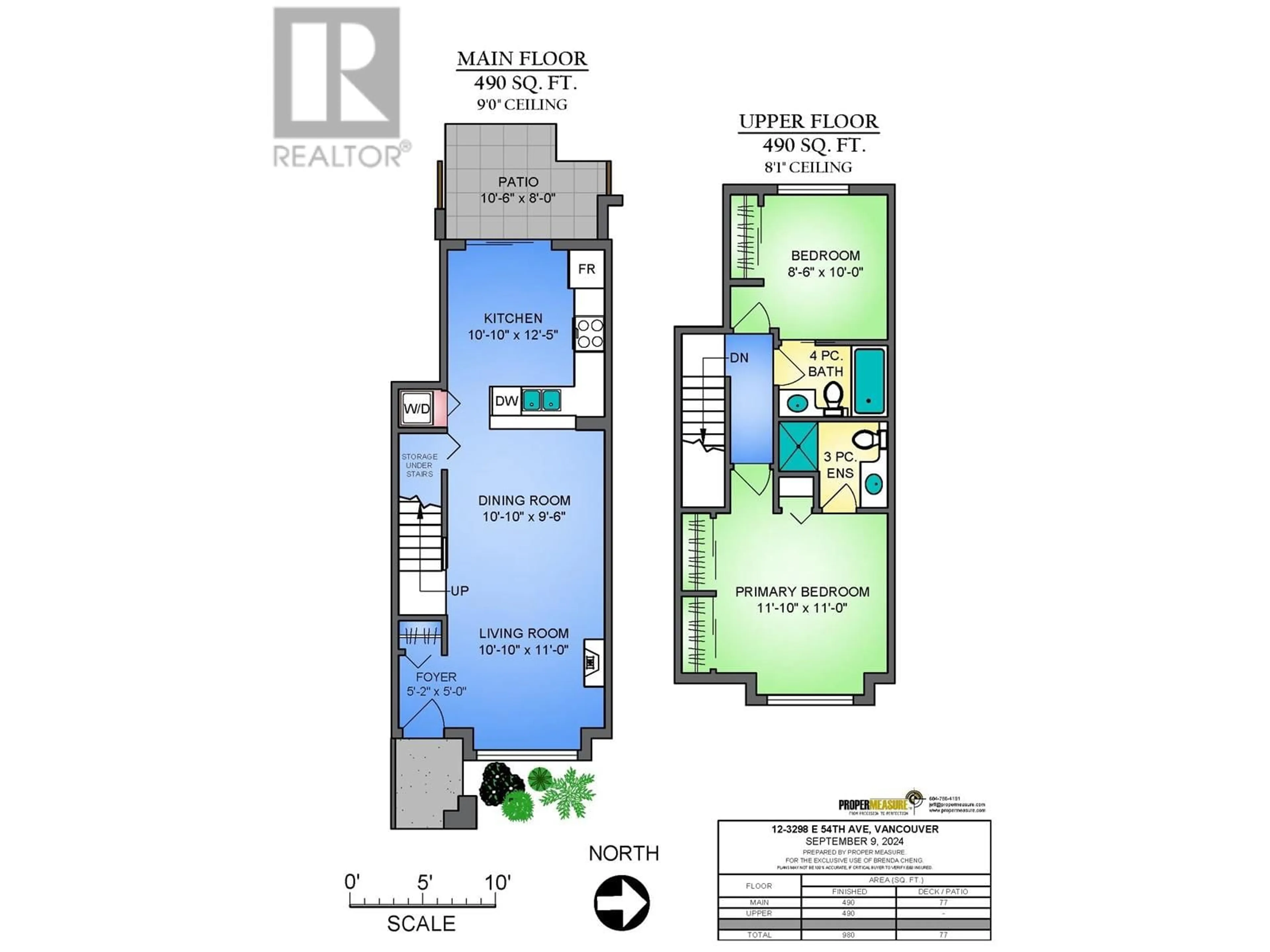 Floor plan for 12 3298 E 54TH AVENUE, Vancouver British Columbia V5S0A1