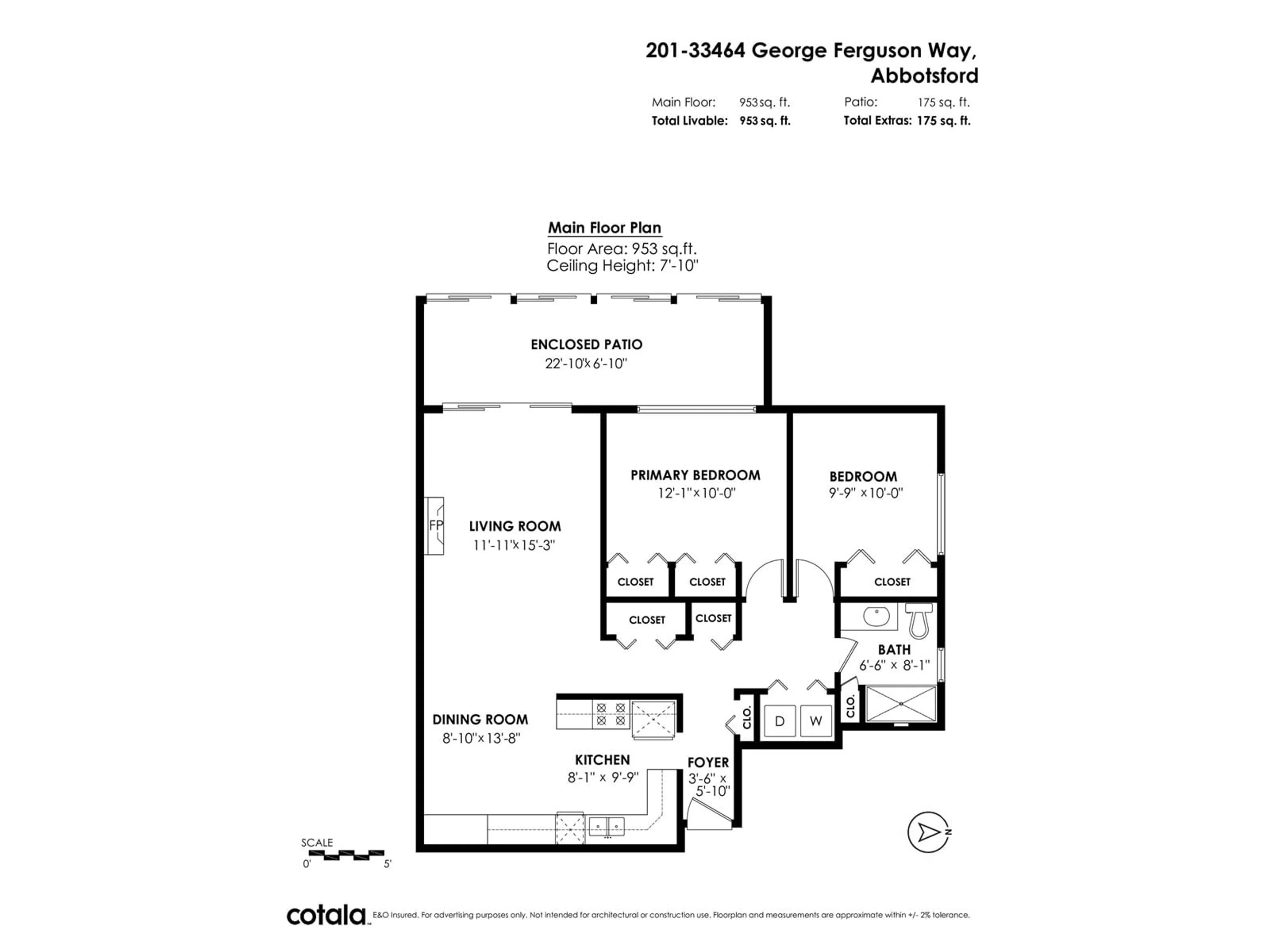 Floor plan for 201 33464 GEORGE FERGUSON WAY, Abbotsford British Columbia V2S2L8