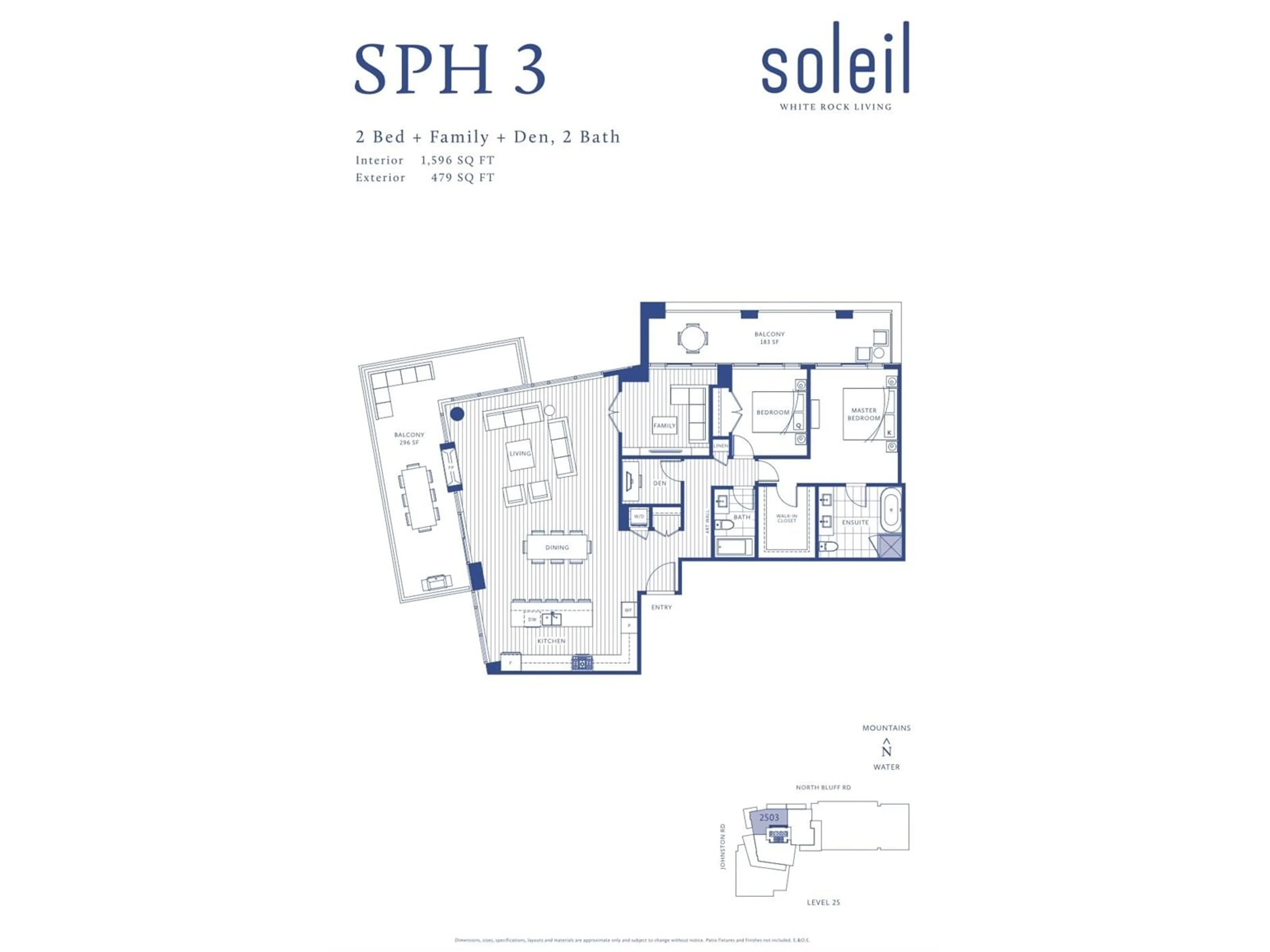 Floor plan for 2503 1588 JOHNSTON ROAD, White Rock British Columbia V4B0C5