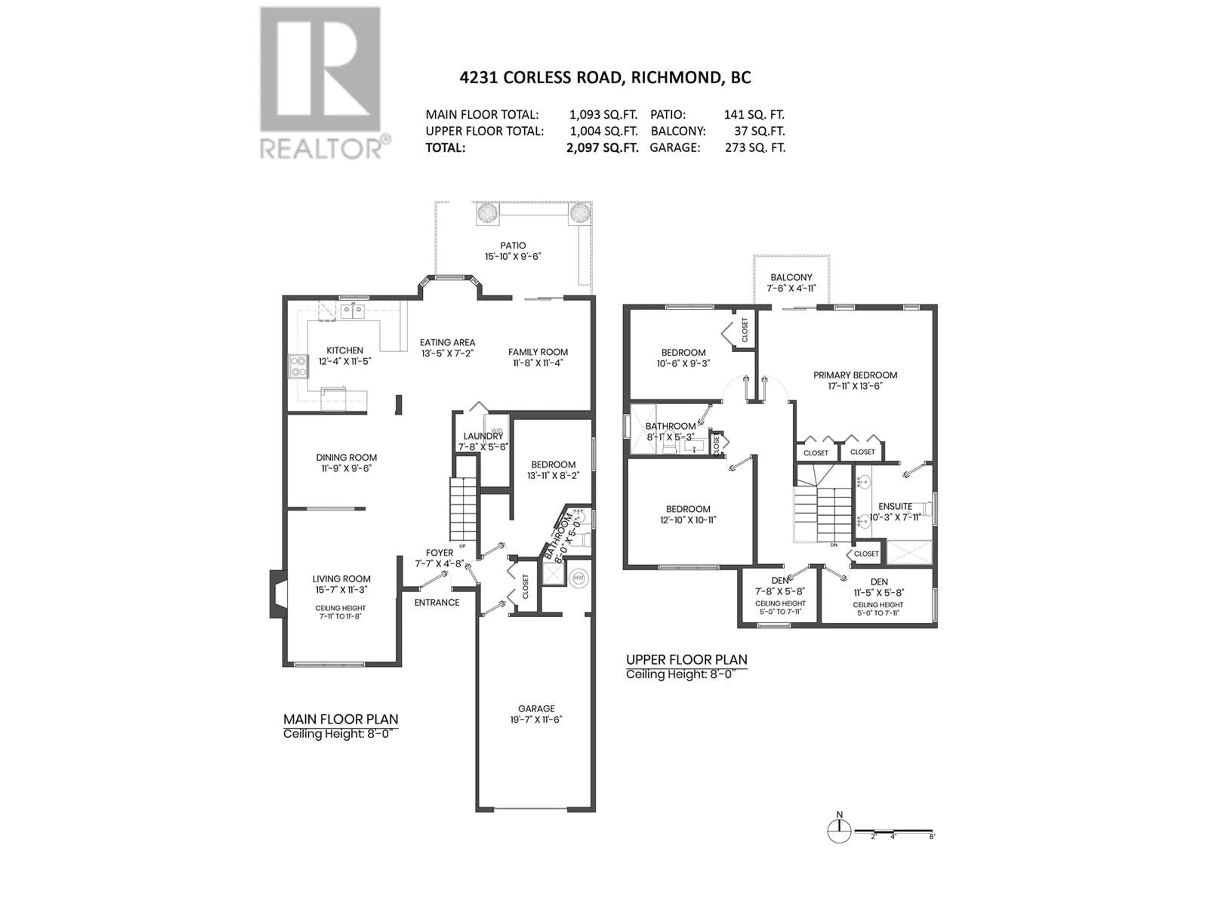 Floor plan for 4231 CORLESS ROAD, Richmond British Columbia V7C1N1