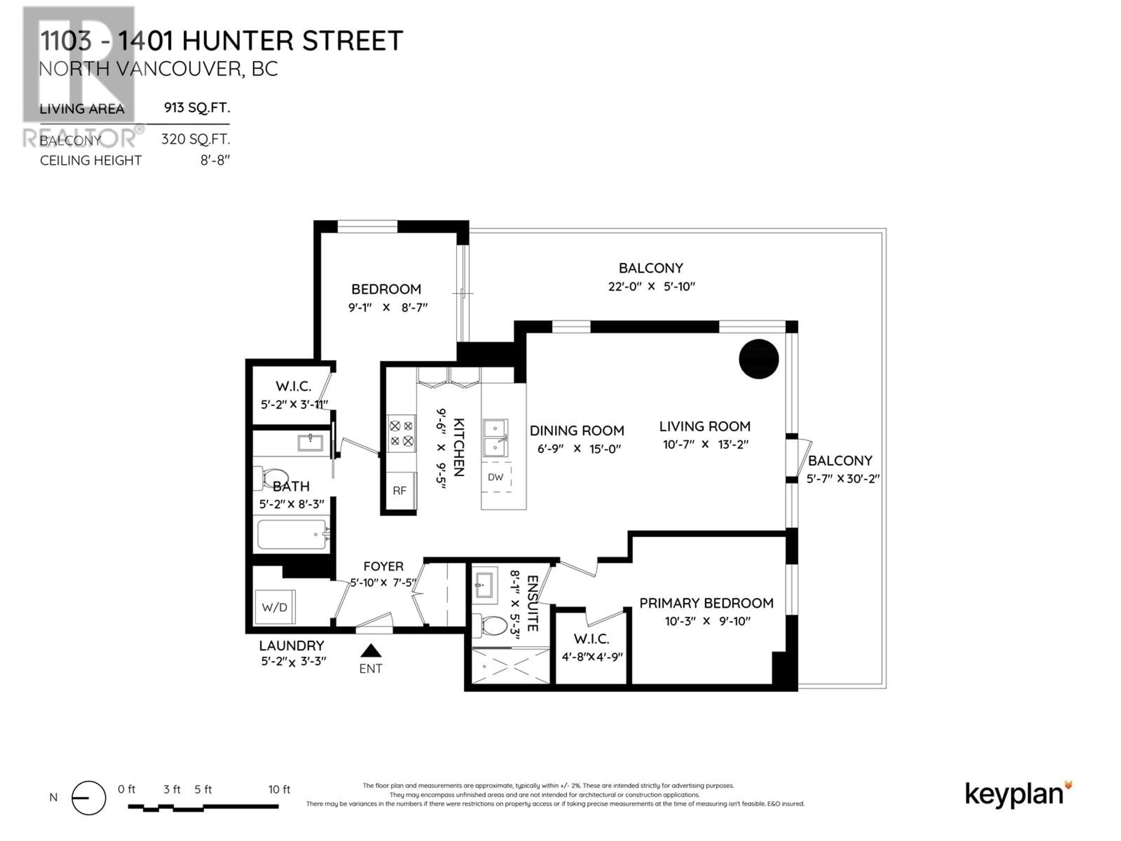 Floor plan for 1103 1401 HUNTER STREET, North Vancouver British Columbia V7J0E2