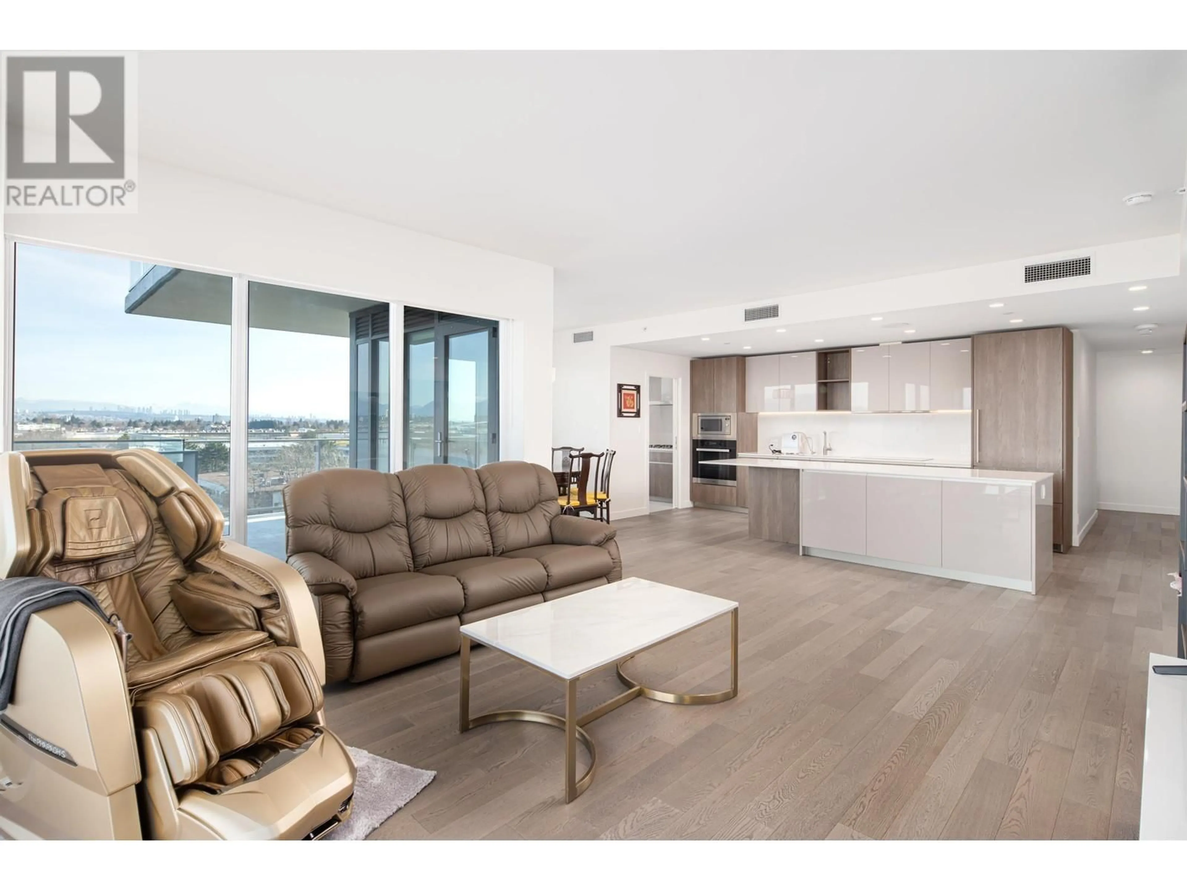 Living room, wood floors for 602 6833 PEARSON WAY, Richmond British Columbia V7C0E8