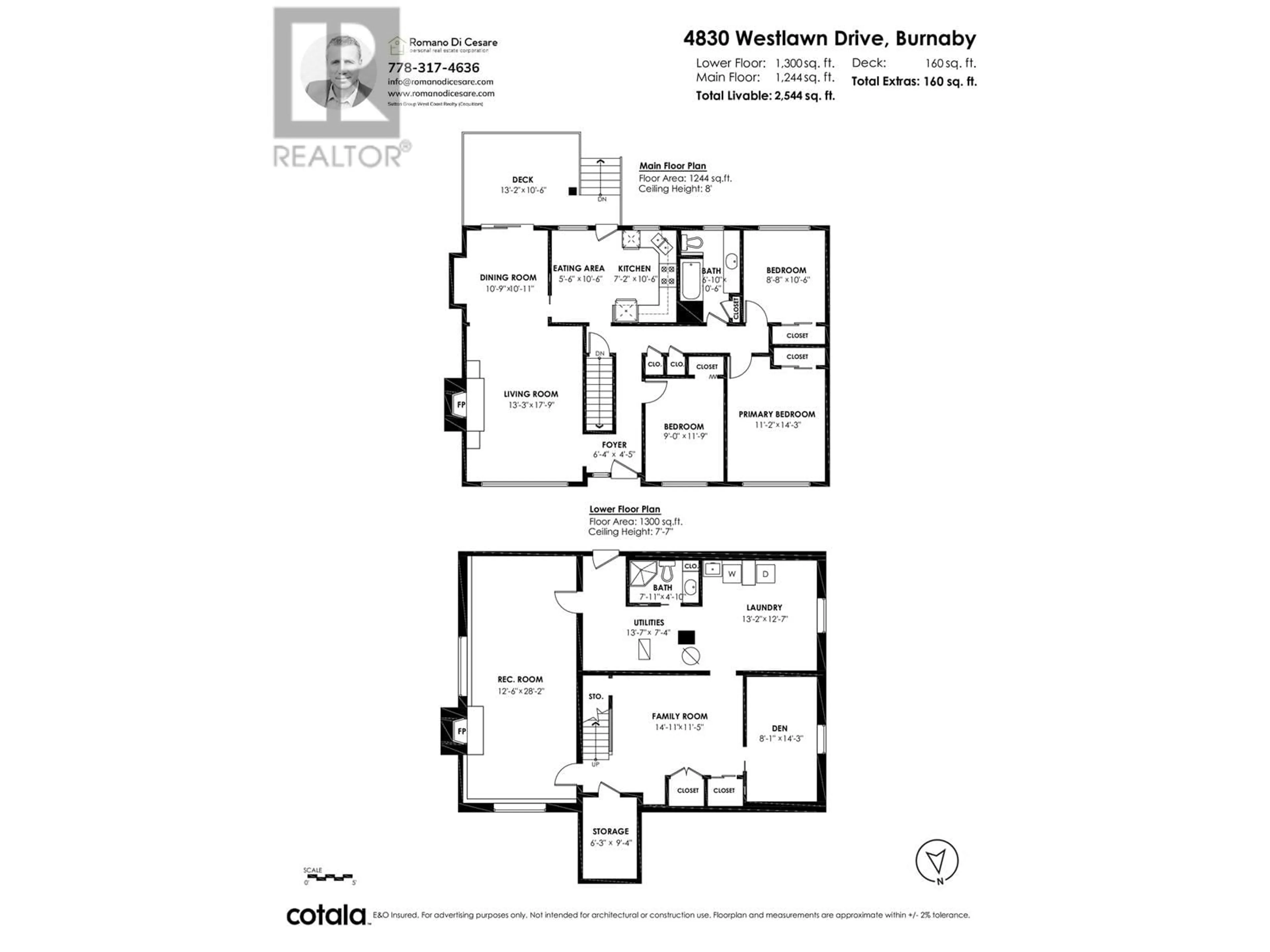 Floor plan for 4830 WESTLAWN DRIVE, Burnaby British Columbia V5C3R3