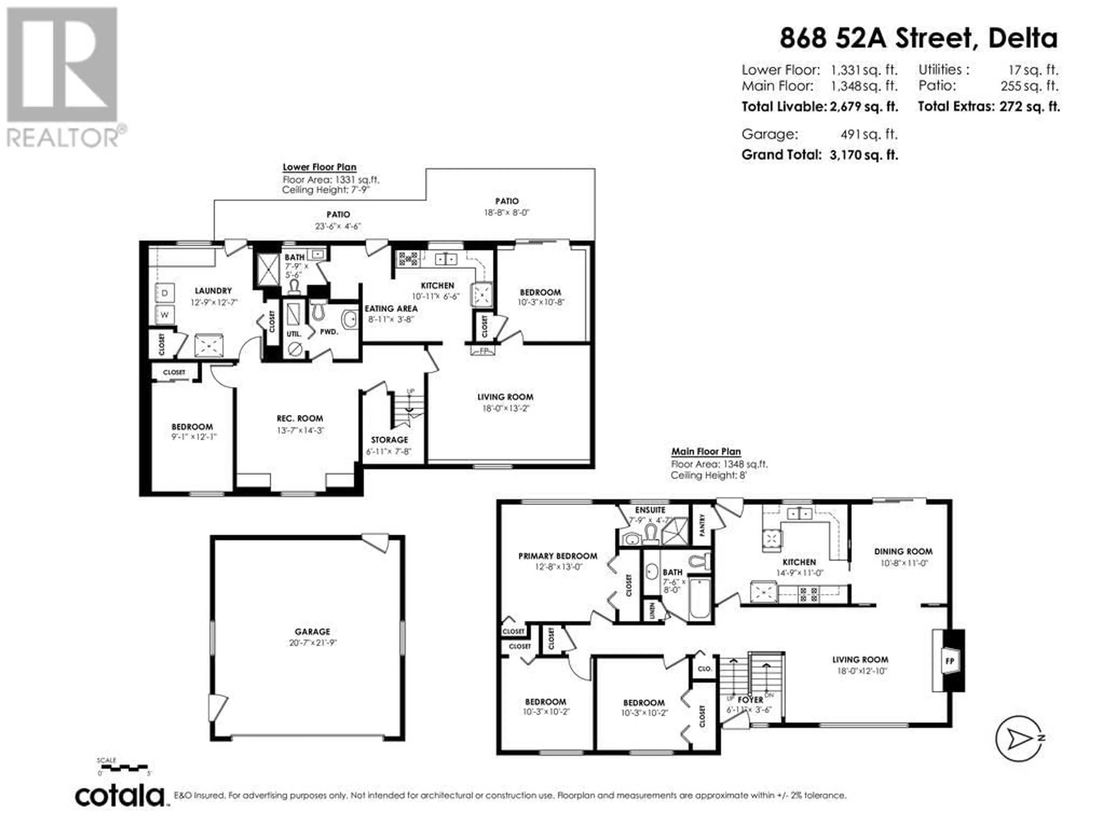 Floor plan for 868 52A STREET, Tsawwassen British Columbia V4M3A2