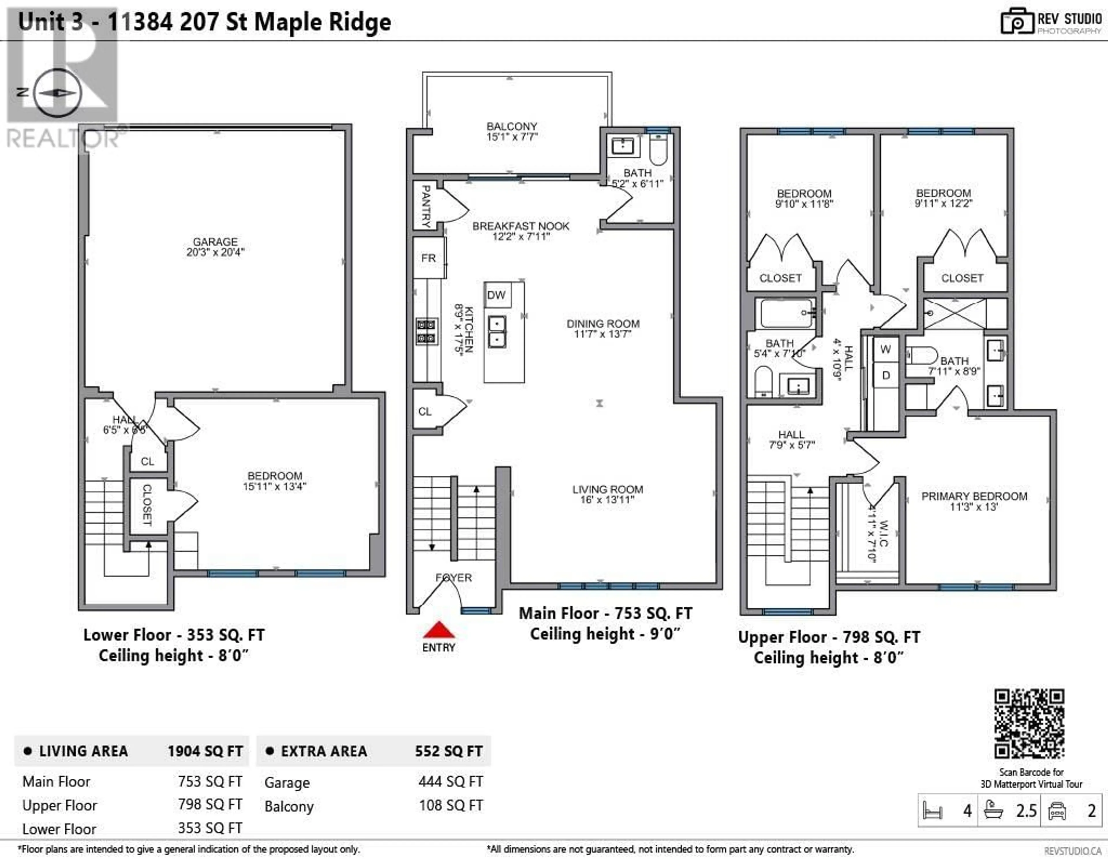 Floor plan for 3 11384 207TH STREET, Maple Ridge British Columbia V2X1W6