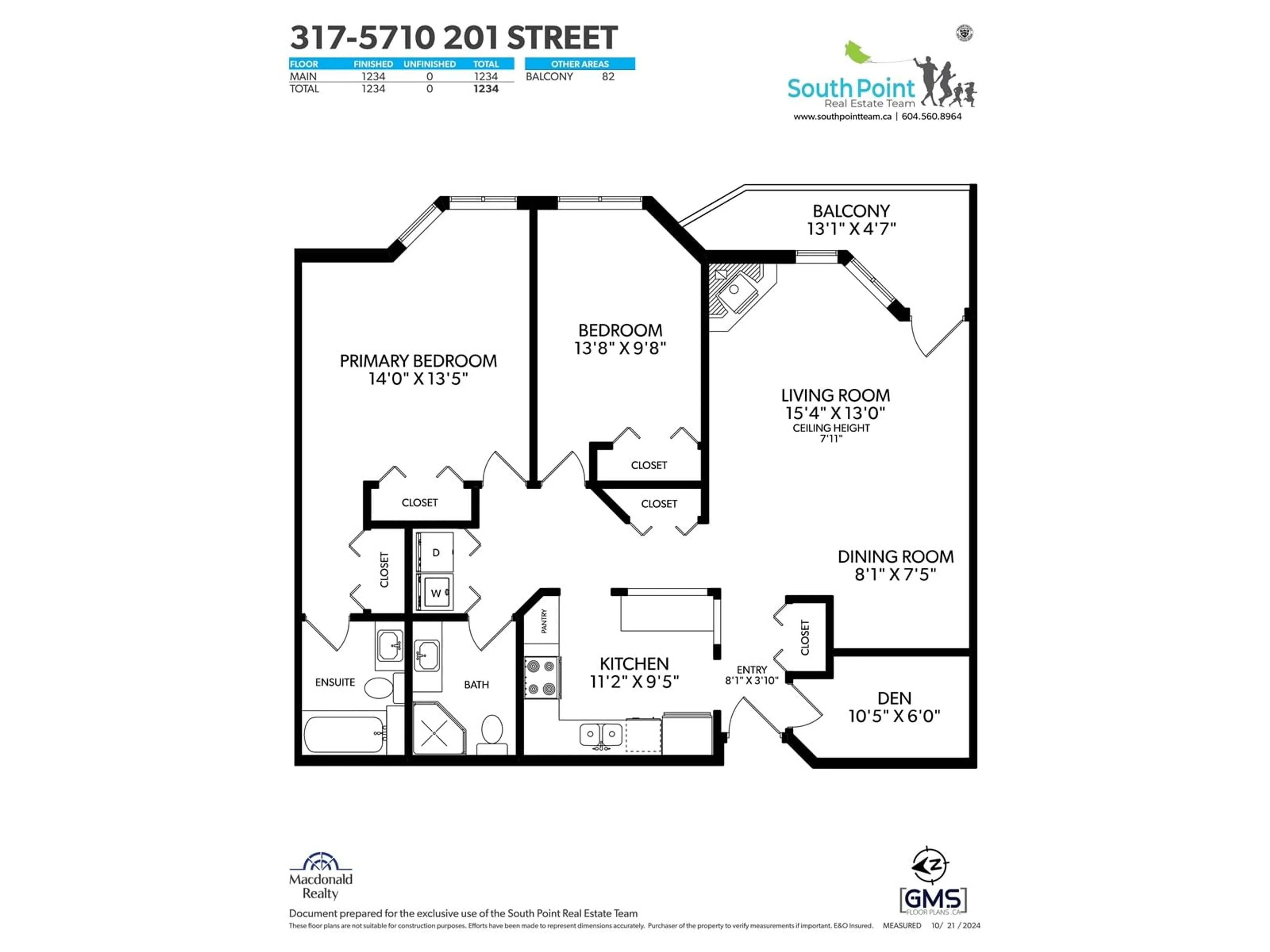 Floor plan for 317 5710 201 STREET, Langley British Columbia V3A8A8