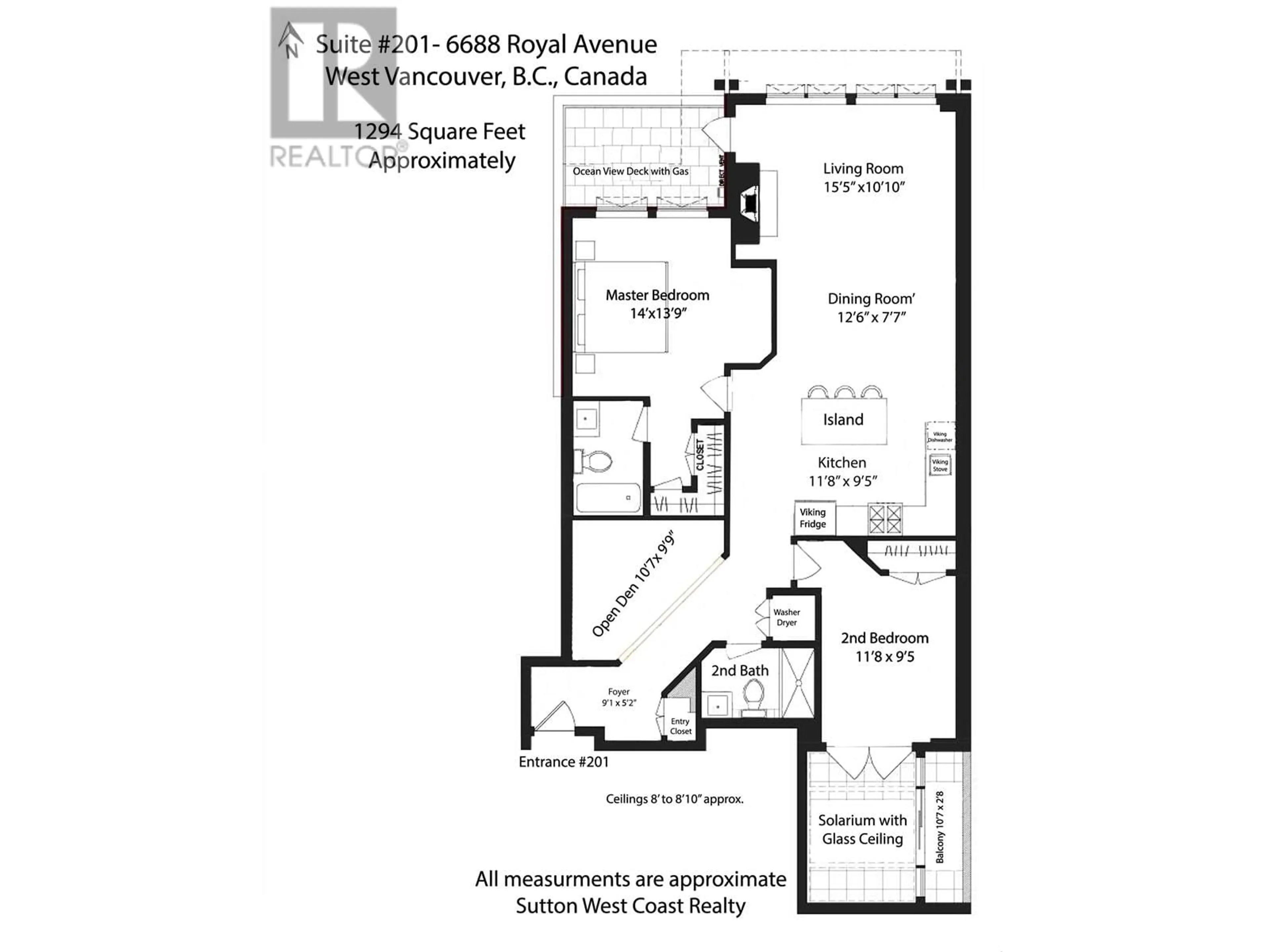 Floor plan for 201 6688 ROYAL AVENUE, West Vancouver British Columbia V7W2B9