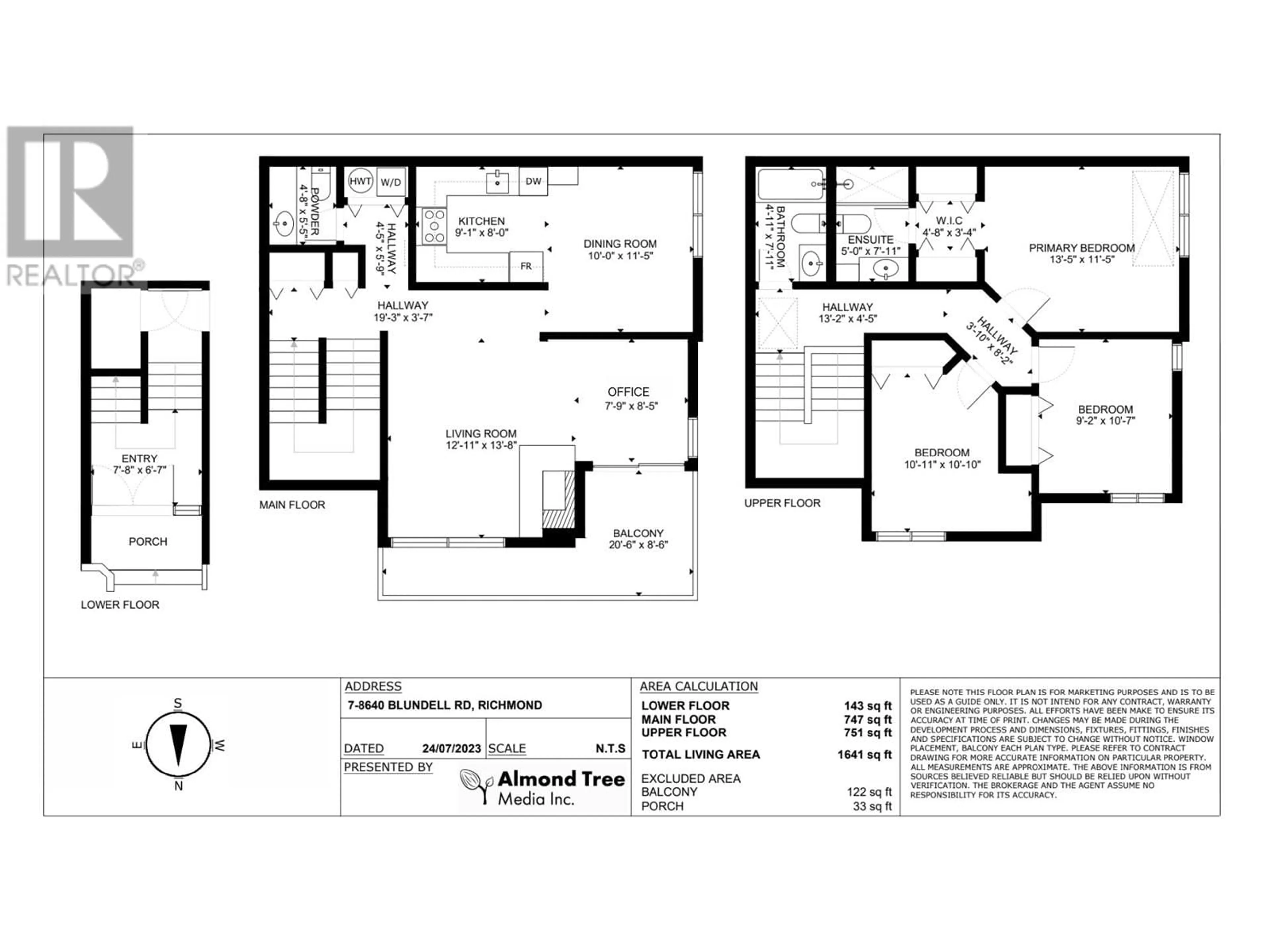 Floor plan for 7 8640 BLUNDELL ROAD, Richmond British Columbia V6Y1K1