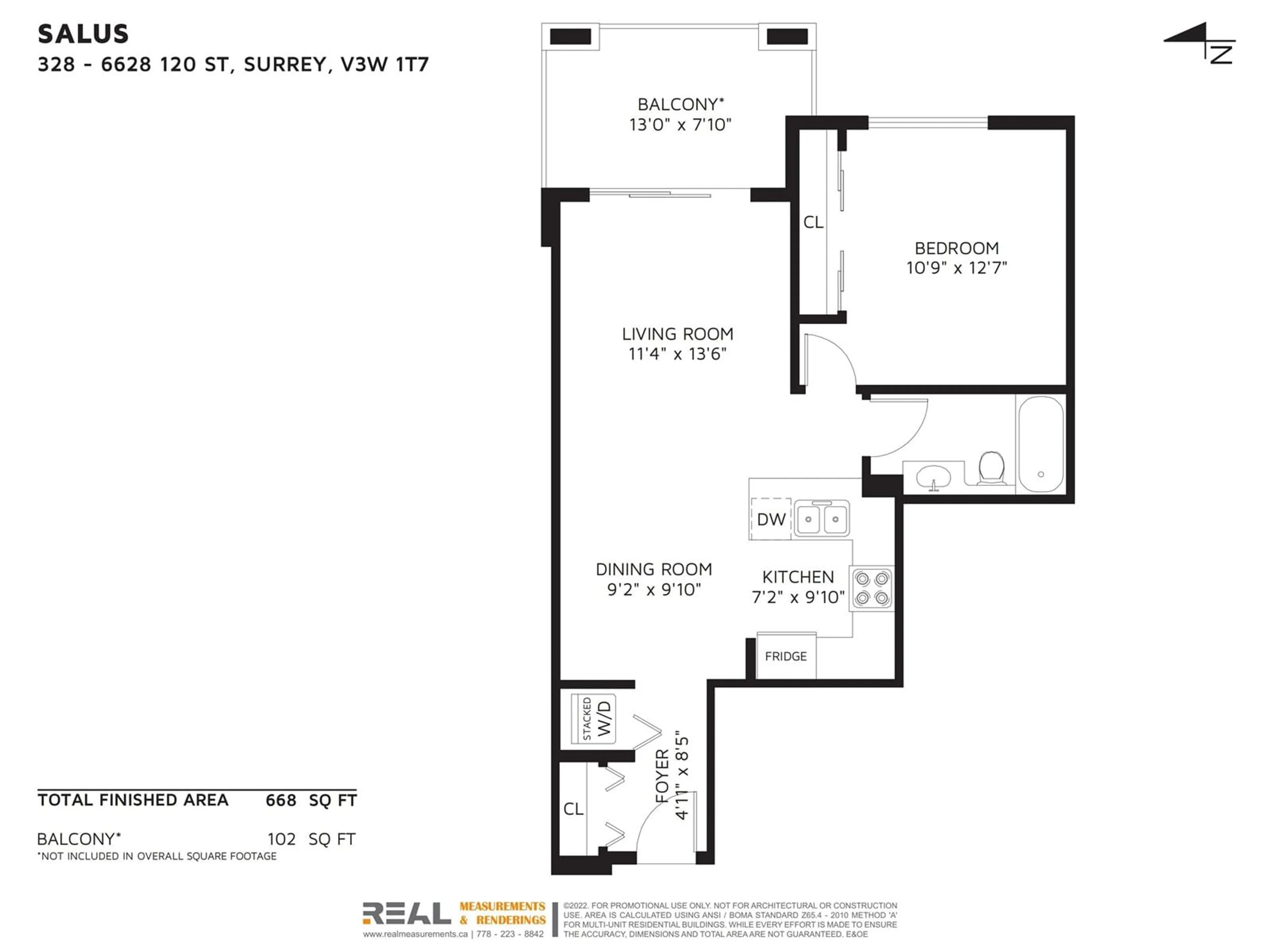 Floor plan for 328 6628 120TH STREET, Surrey British Columbia V3W1T7