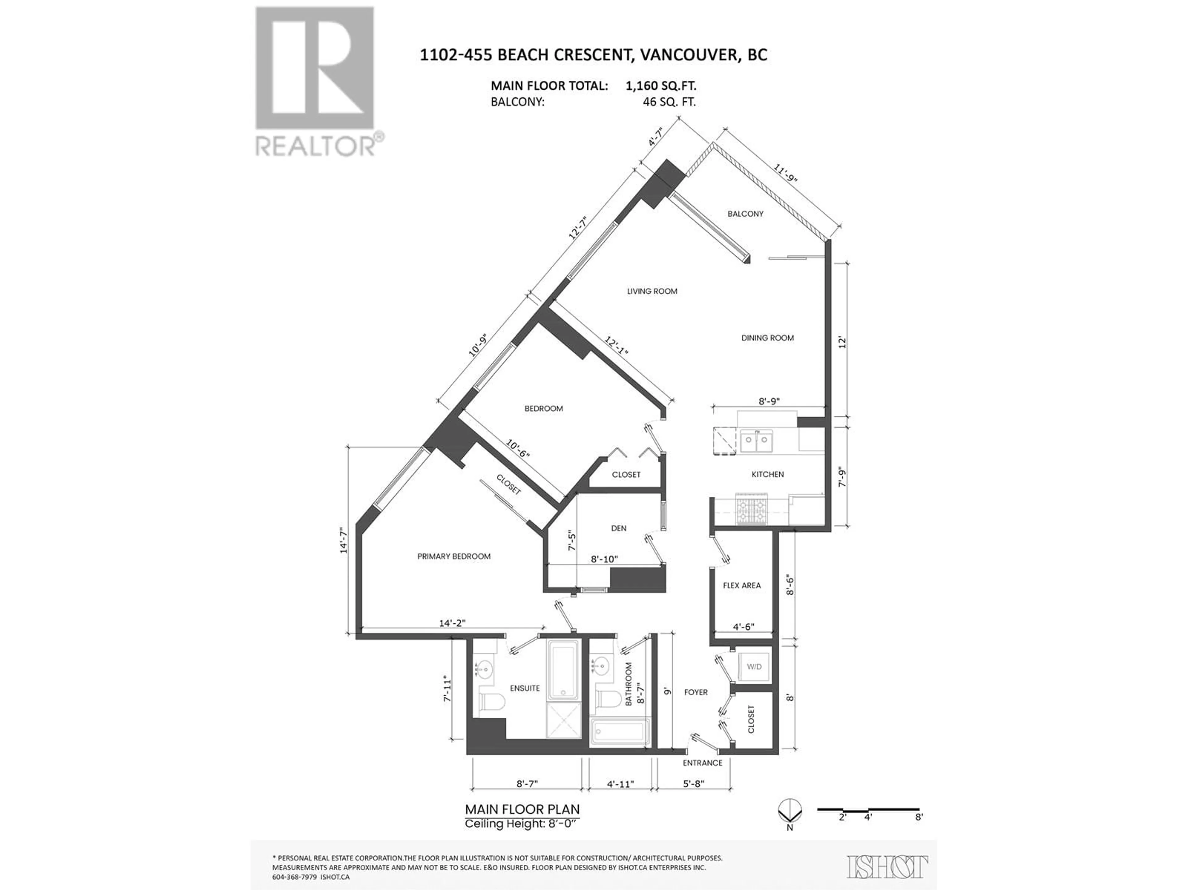 Floor plan for 1102 455 BEACH CRESCENT, Vancouver British Columbia V6Z3E5