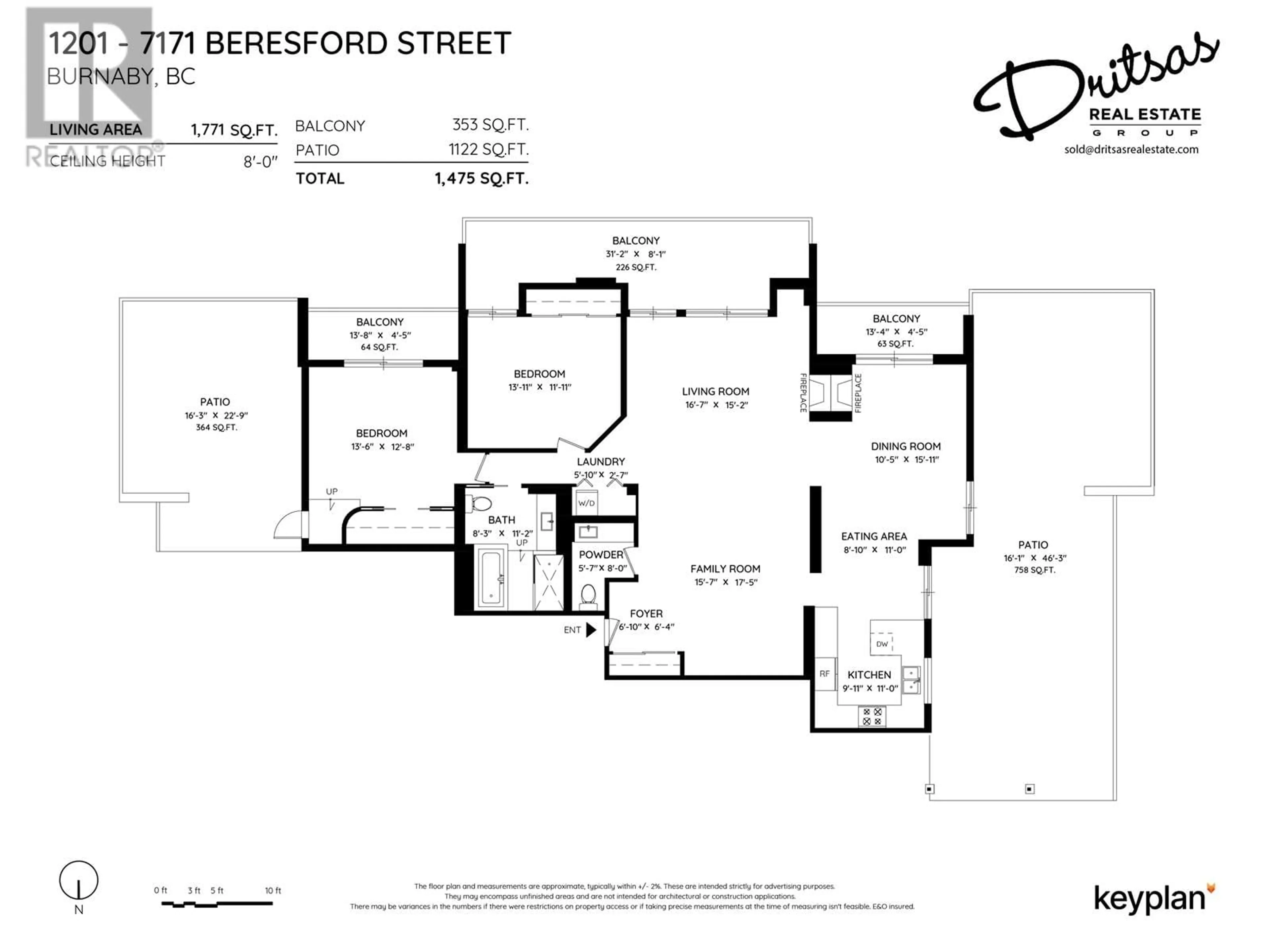 Floor plan for 1201 7171 BERESFORD STREET, Burnaby British Columbia V5E3Z8