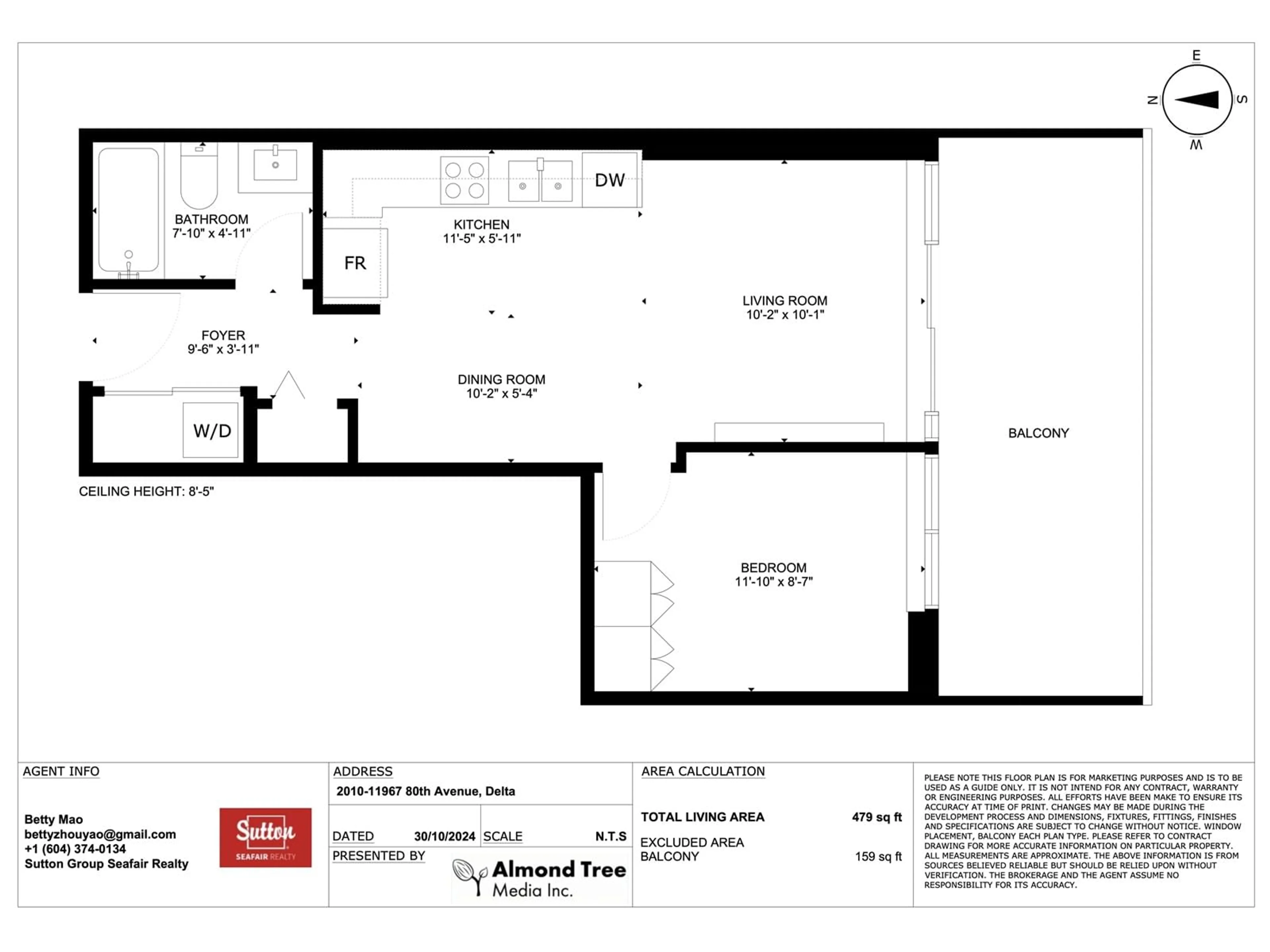 Floor plan for 2010 11967 80 AVENUE, Delta British Columbia V4C0E2