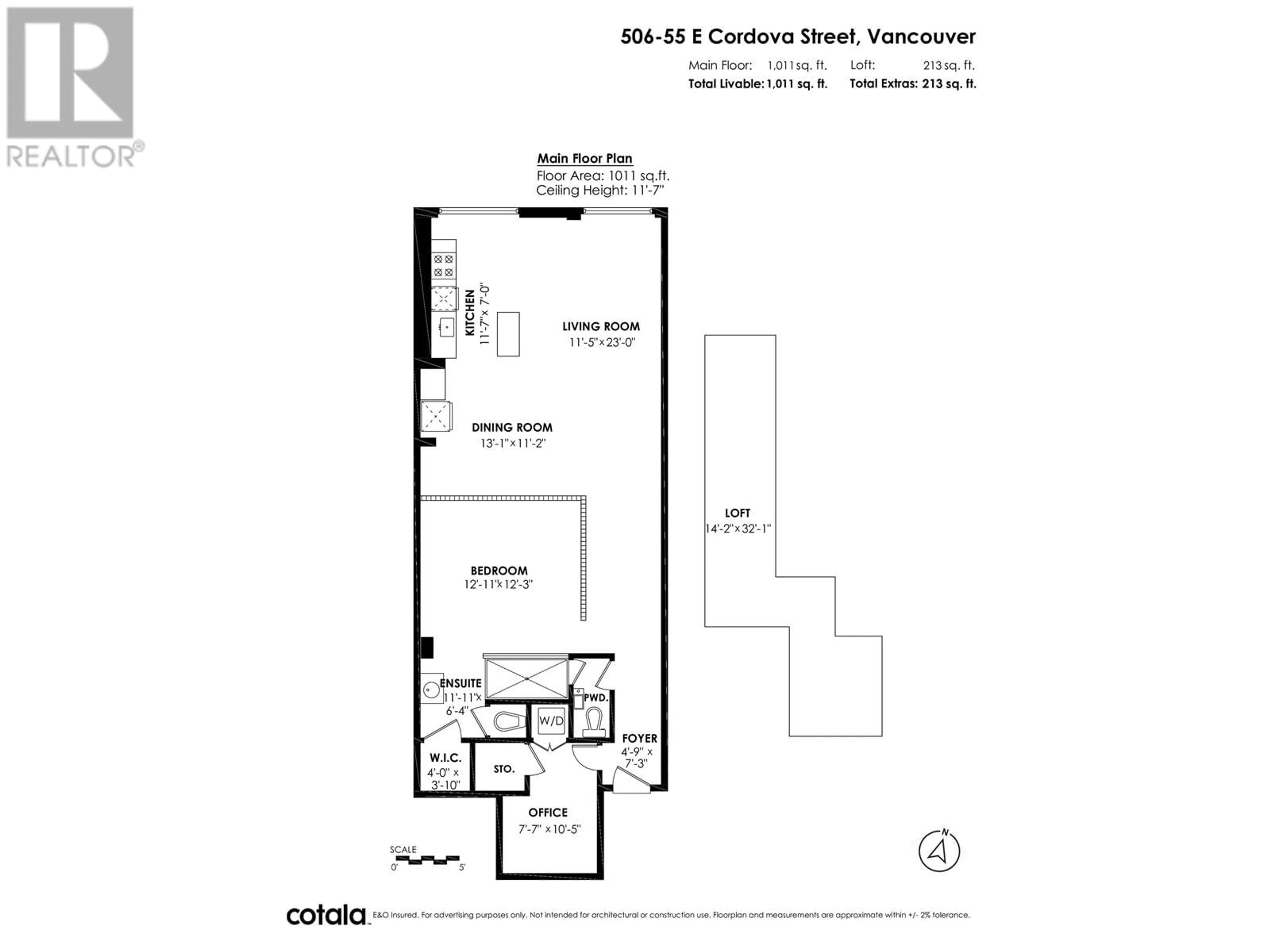 Floor plan for 506 55 E CORDOVA STREET, Vancouver British Columbia V6A0A5