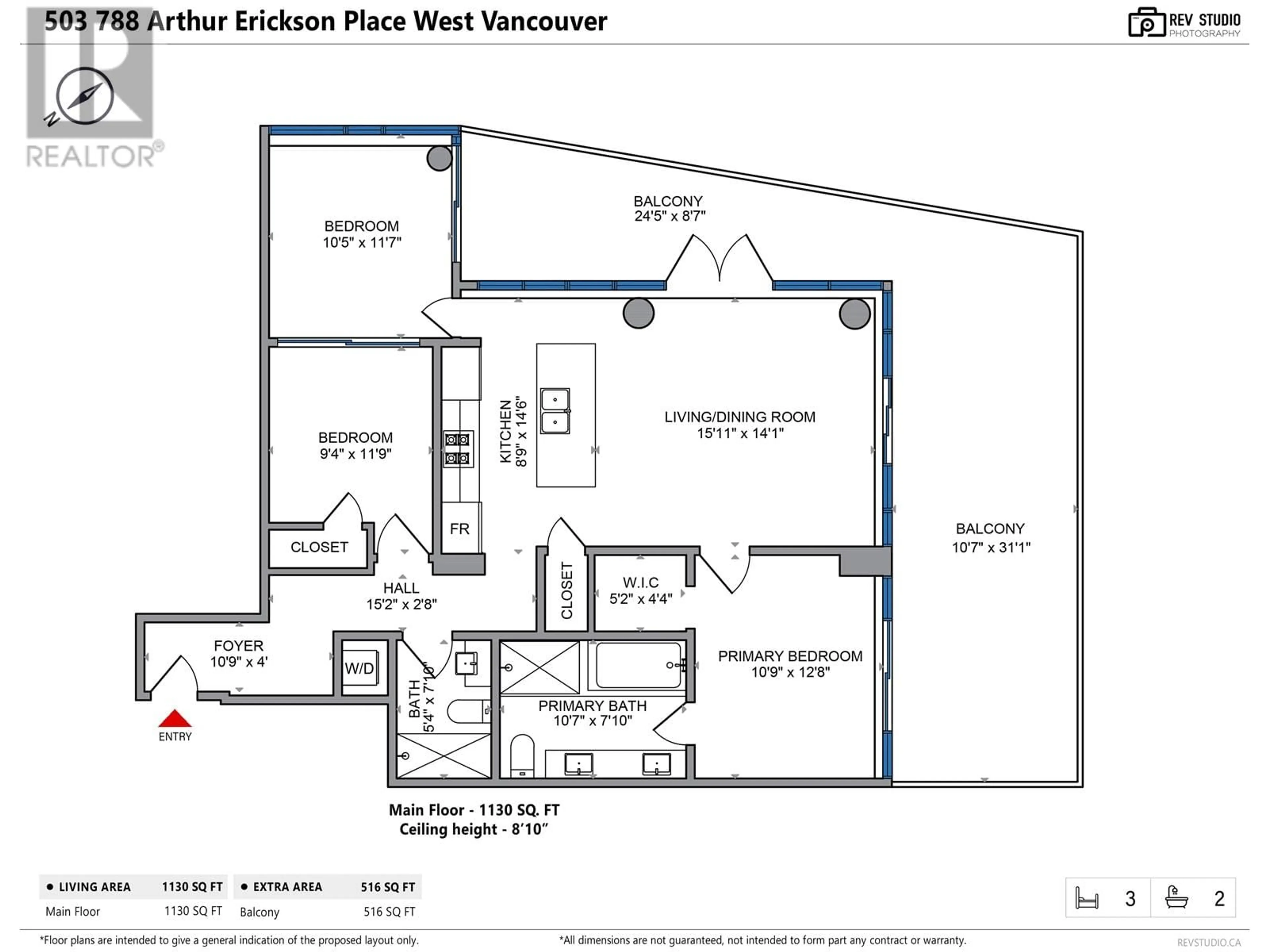 Floor plan for 503 788 ARTHUR ERICKSON PLACE, West Vancouver British Columbia V7T0B6