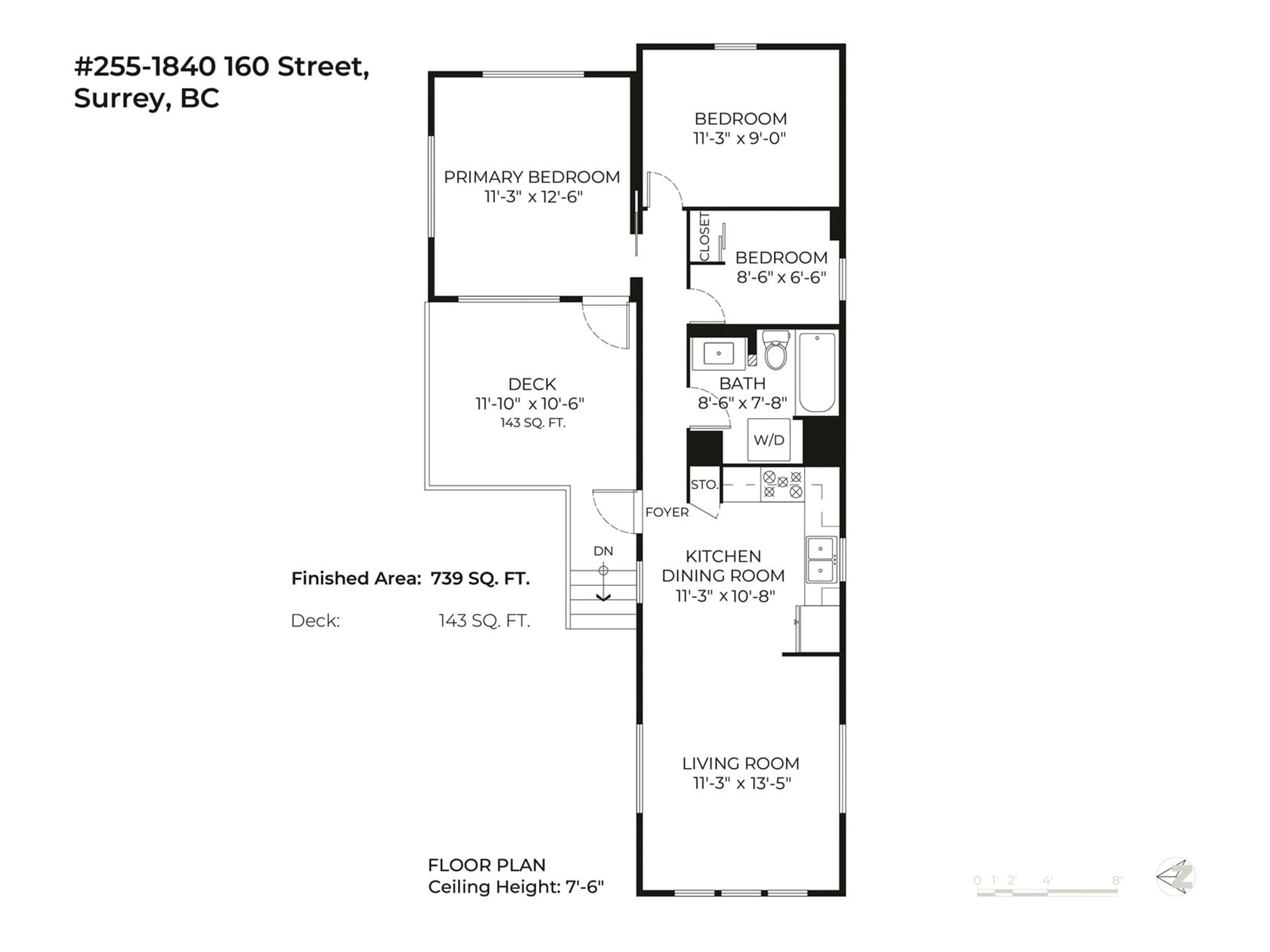 Floor plan for 255 1840 160 STREET, Surrey British Columbia V4A4X4