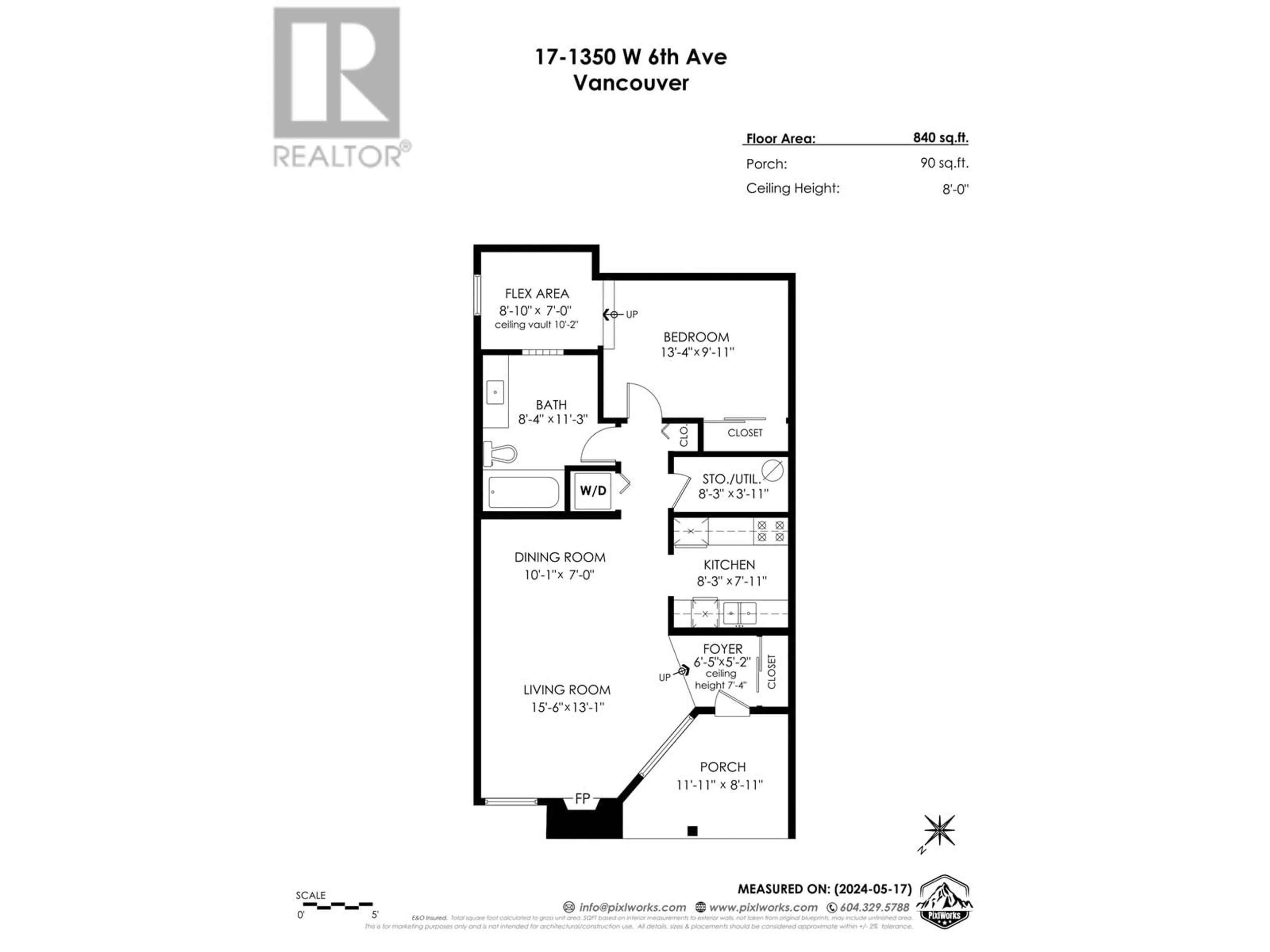 Floor plan for 17 1350 W 6TH AVENUE, Vancouver British Columbia V6H1A7