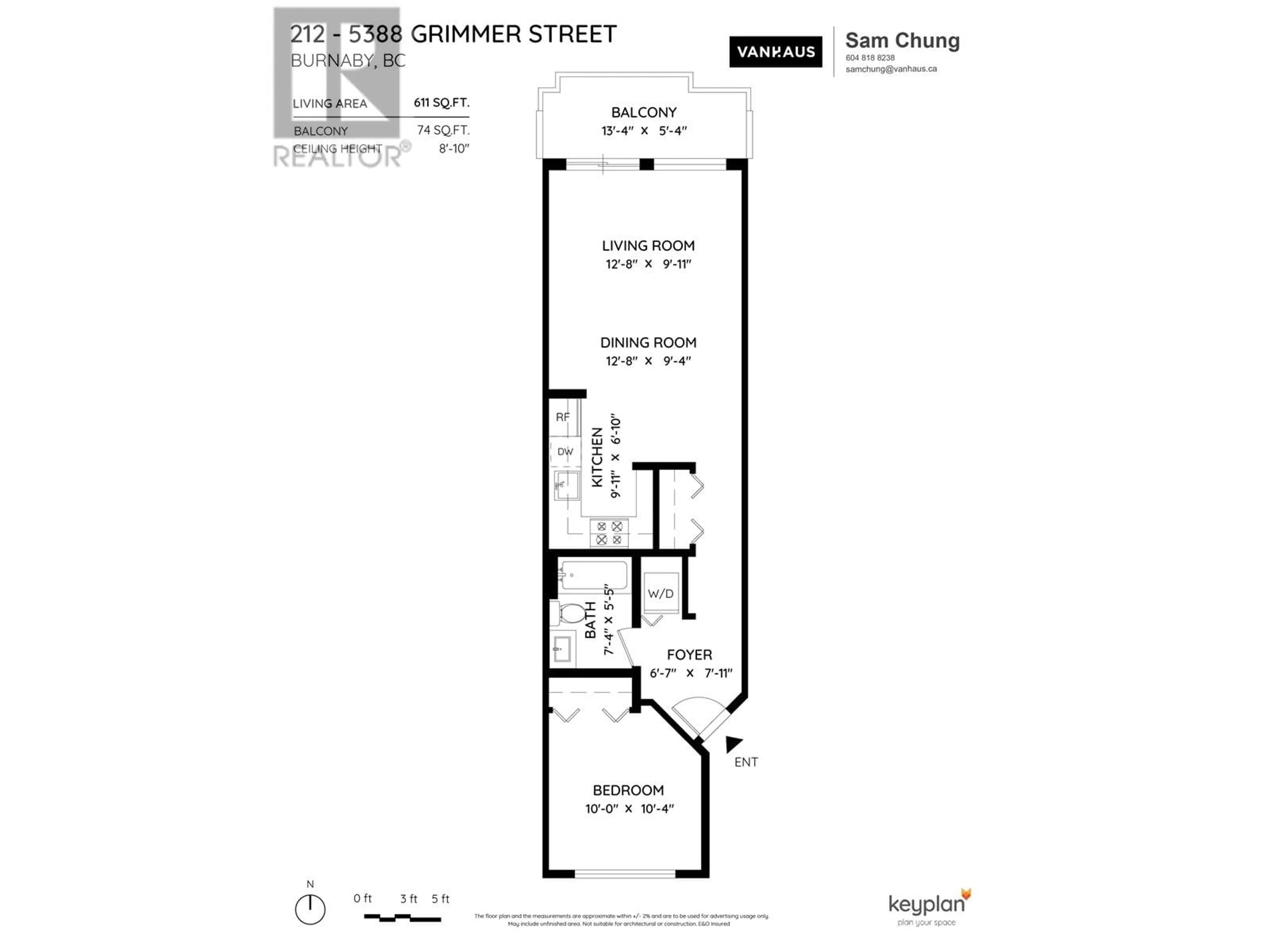 Floor plan for 212 5388 GRIMMER STREET, Burnaby British Columbia V5H0B9