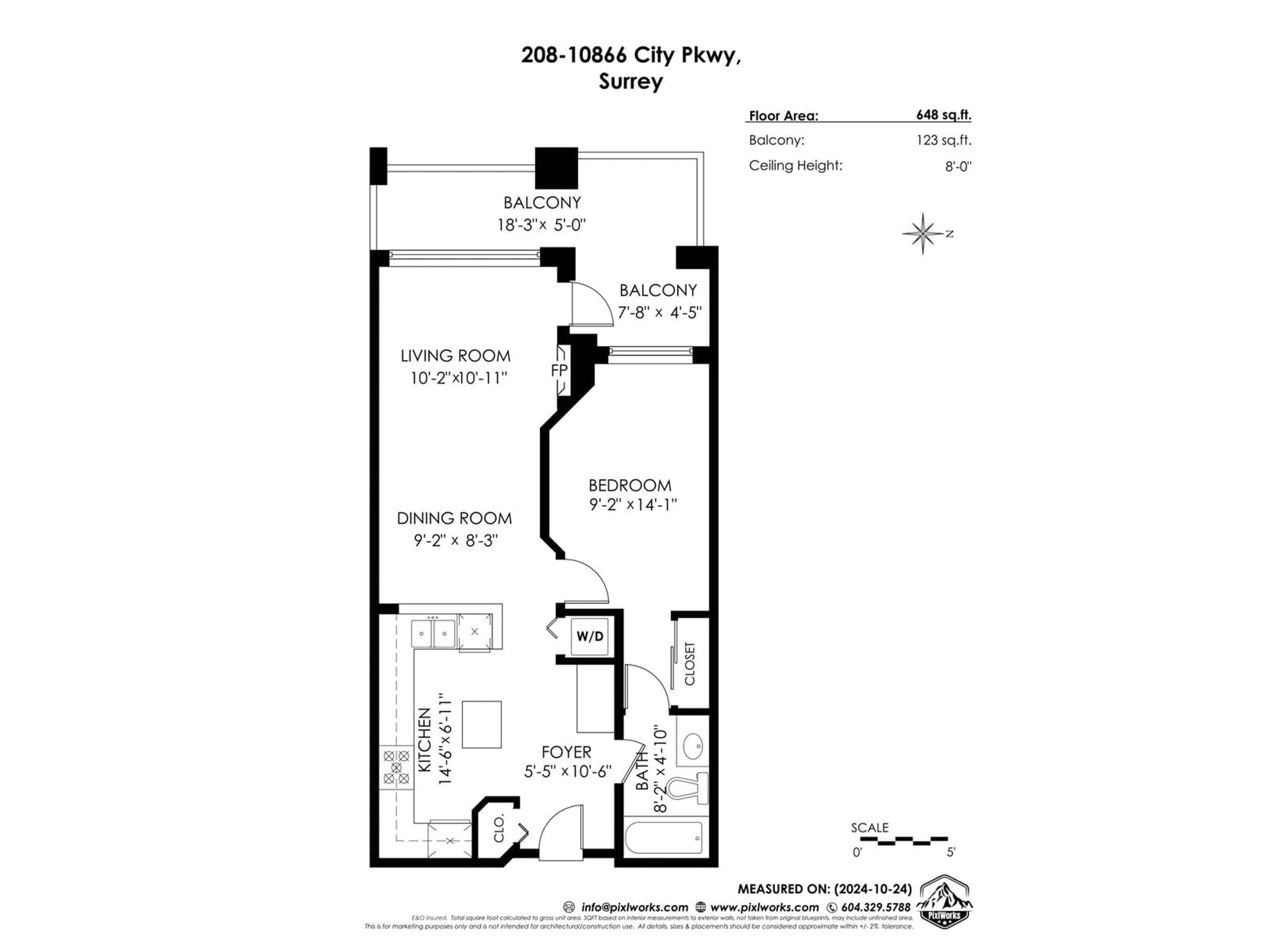 Floor plan for 208 10866 CITY PARKWAY, Surrey British Columbia V3T2W9