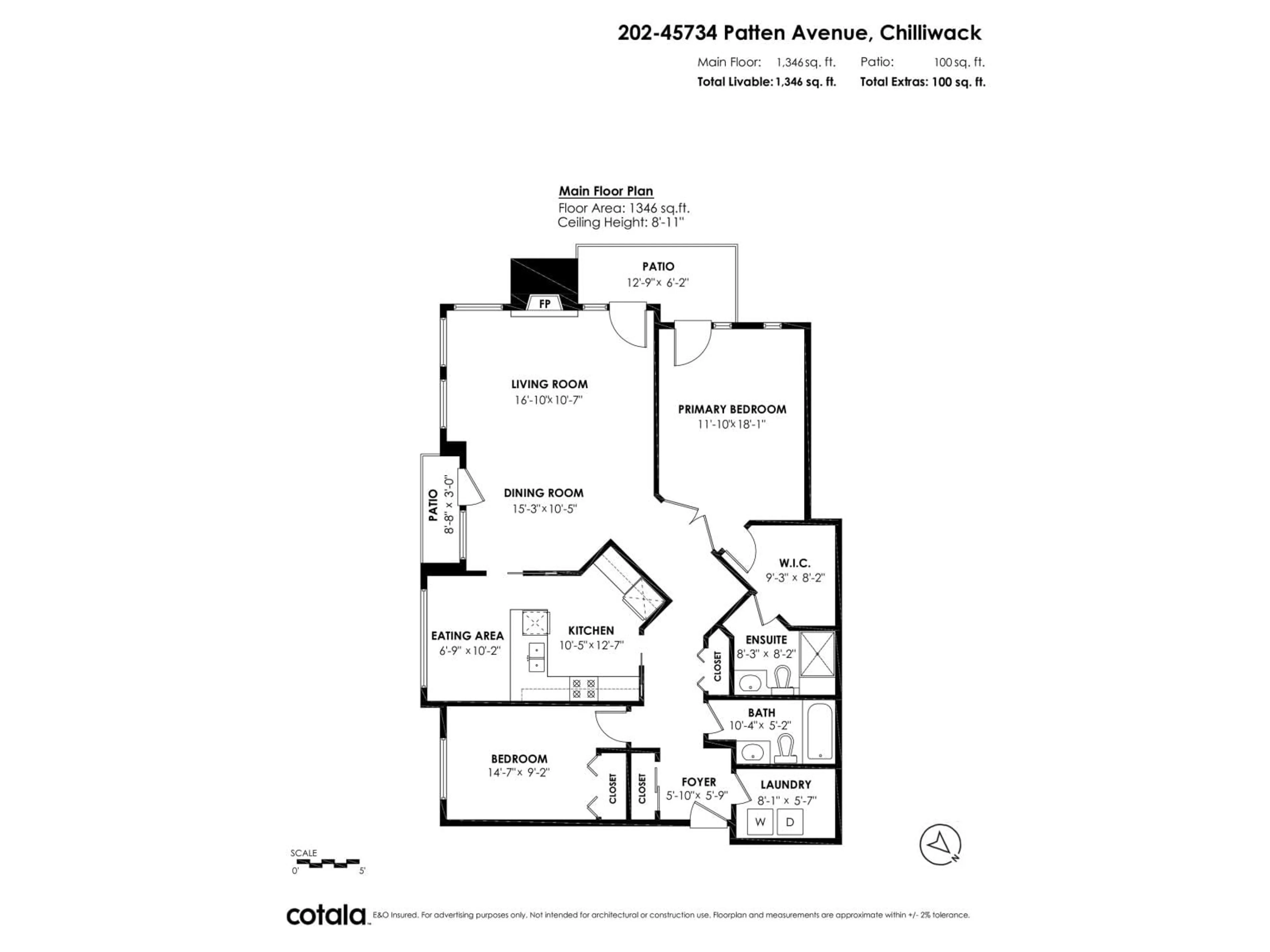 Floor plan for 202 45734 PATTEN AVENUE, Chilliwack British Columbia V2P1S1